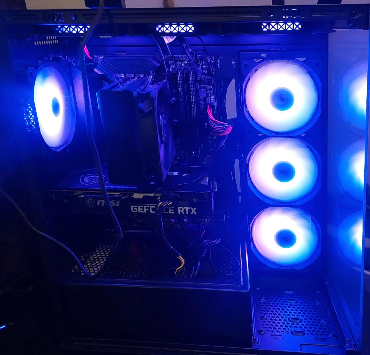 MUSETEX PC CASE ATX 6 PWM ARGB Fans Pre-Installed, Type-C Mid Tower Computer Case with Full-View Dual Tempered Glass, Gaming PC Case, Black(K2) customer photo 2