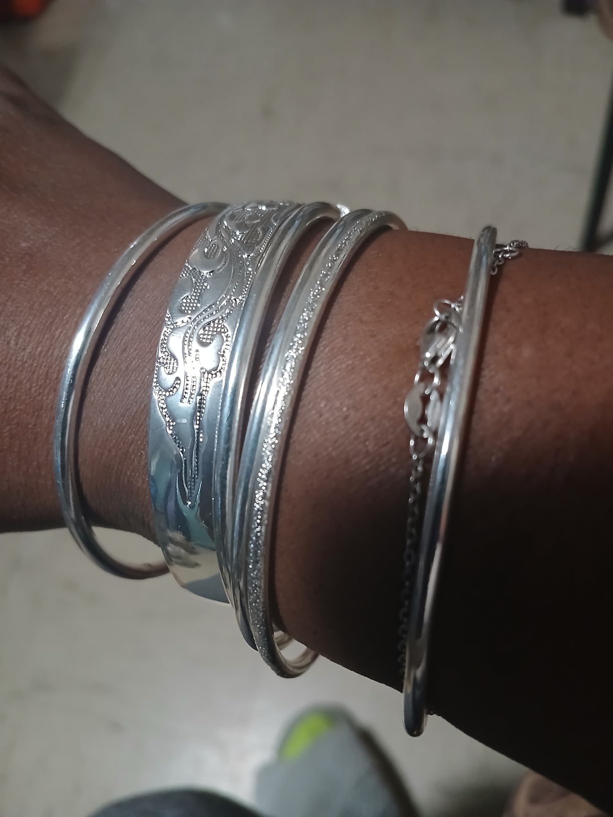 925 Sterling Silver Cuff Bangle Bracelets Adjustable Jewelry Fashion Simple Open Bangles Cuff Jewelry for Women Mom Wife Mothers Day Valentine Gift customer photo 2
