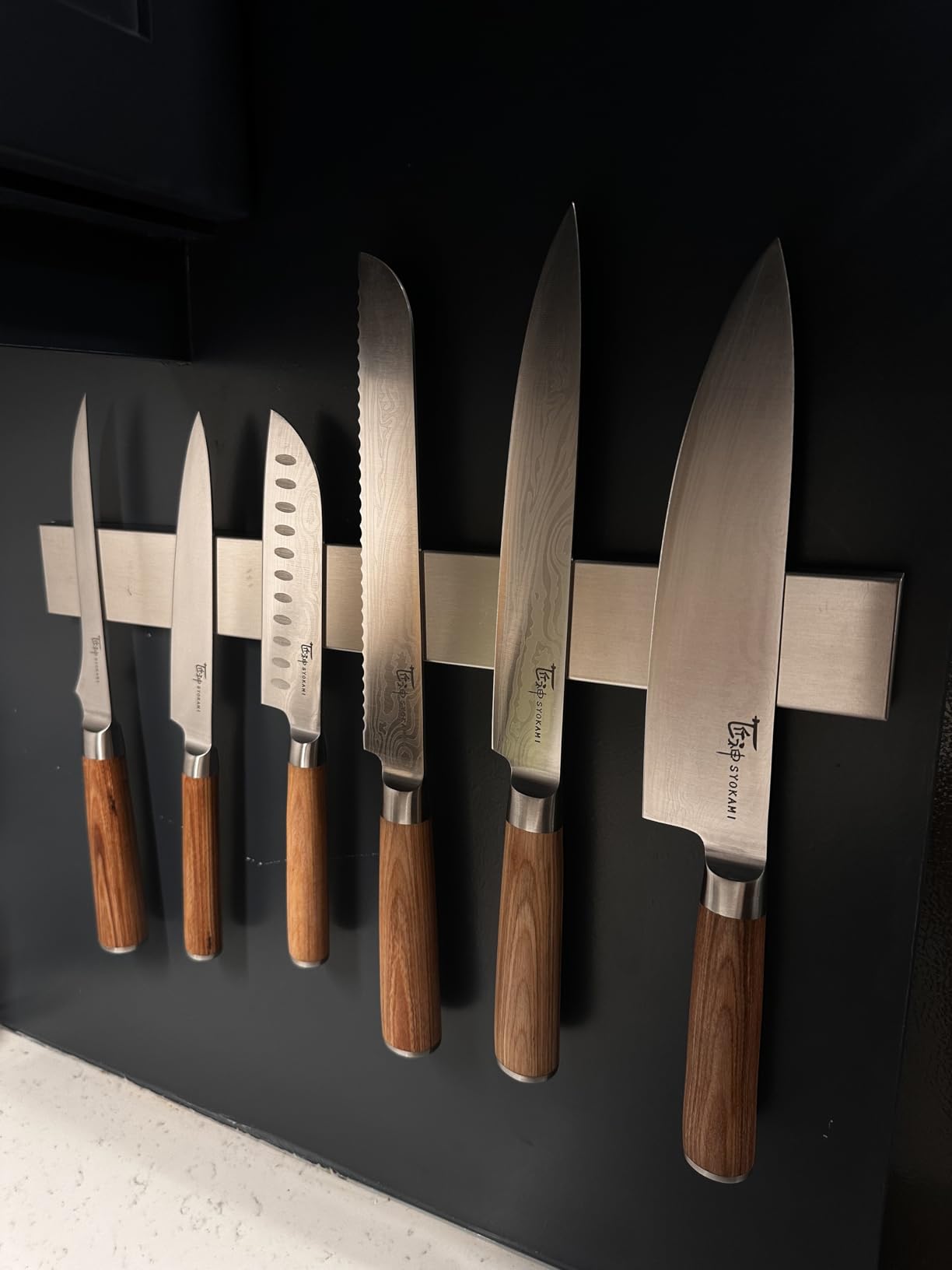 14pcs Chef Knife Set with Roll Bag, Professional Stainless Steel Japanese Knife Set with Pakkawood Handle for Professional Chef, Camping, Travel, BBQ, RV or Gift Beige customer photo 2