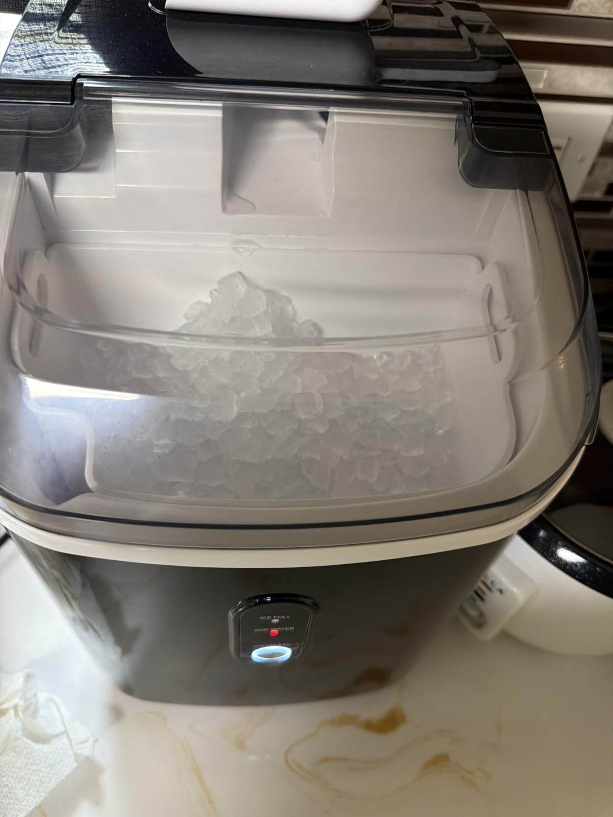 Nugget Ice Maker Countertop, Silonn Chewable Pellet Ice Machine with Self-Cleanin Function, 36lbs/24H Portable Ice Makers for Home Kitchen Officce, Black customer photo 2