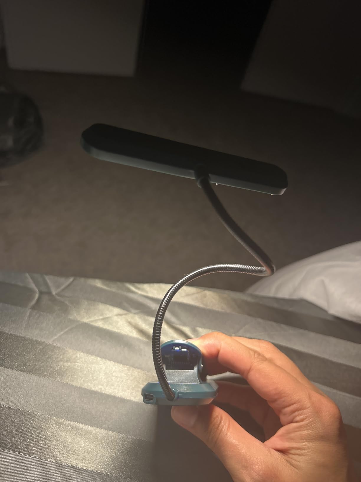 Gritin Rechargeable Book Light for Reading in Bed with 19 LED & Memory Function - Eye Caring 3 Color Temperatures, 5 Brightness Levels, 90 Hrs Runtime Flexible Goose Neck Clip on Light for Book Lovers customer photo 2