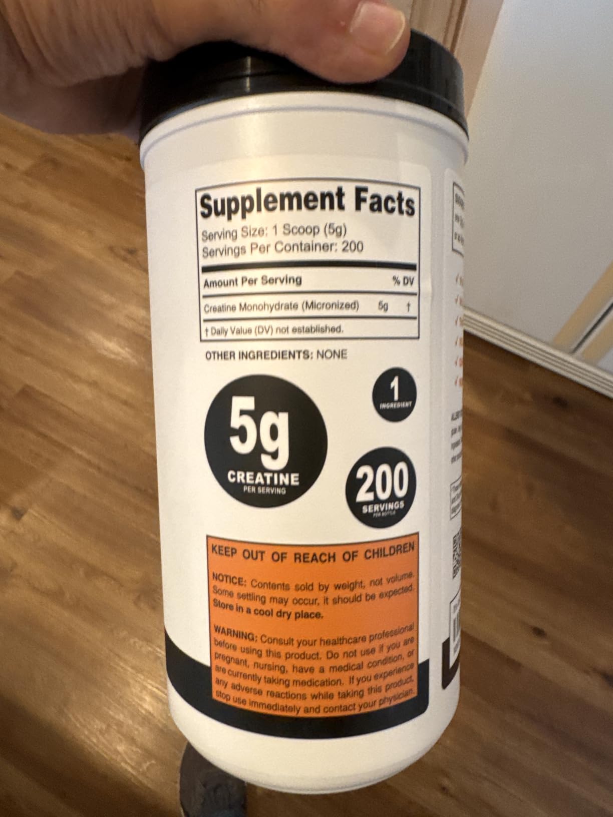 It's Just! - Creatine Monohydrate Powder, Pure Creatine Powder, Made in USA, 3rd Party Lab Tested - 500g / 100 Servings customer photo 1