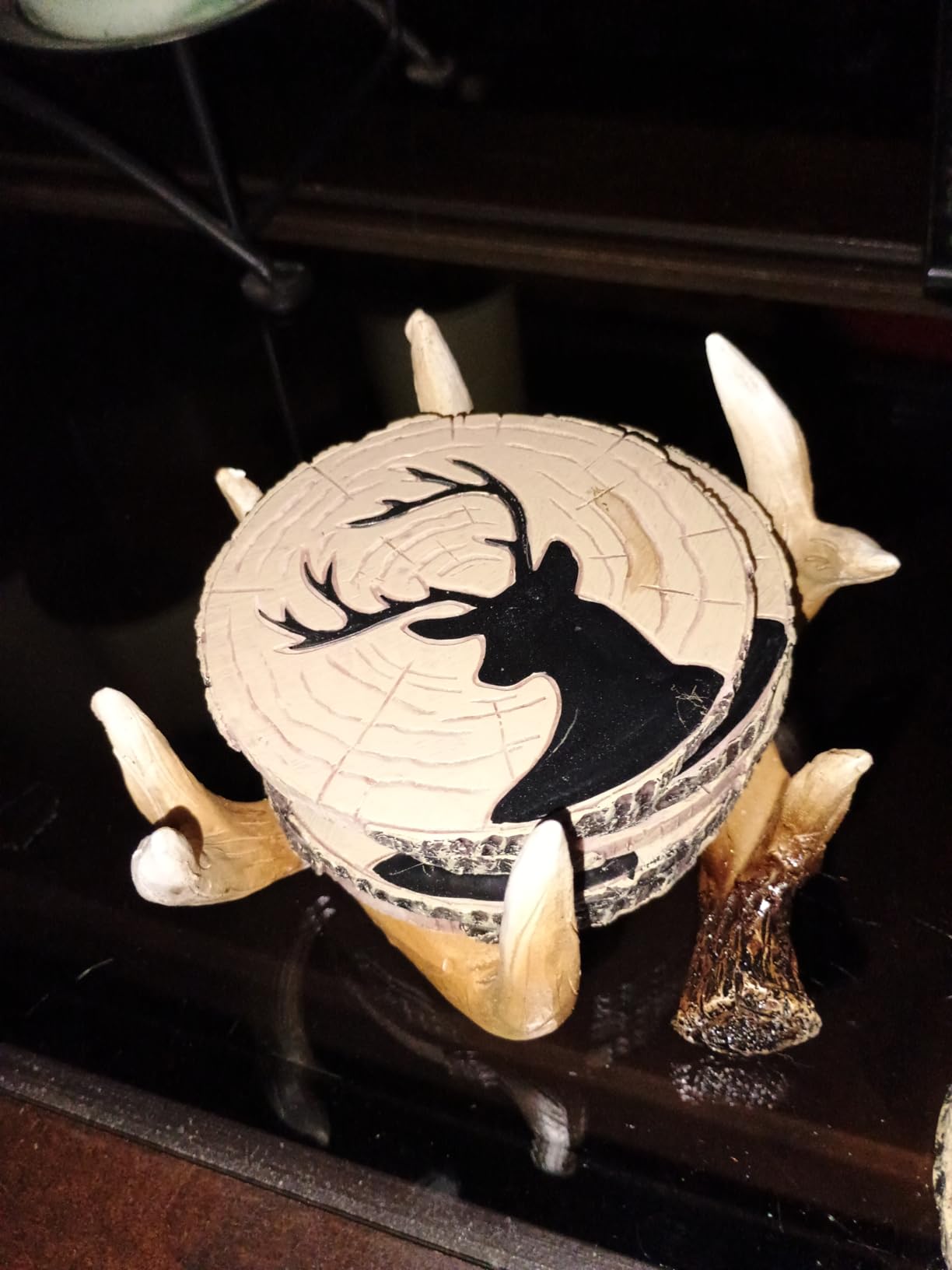 Cabin Obsession Whiskey Barrel Coaster Set - Handcrafted Whiskey Barrel Decor - 6 Full Size Whiskey Coasters with Barrel Style Holder customer photo 1
