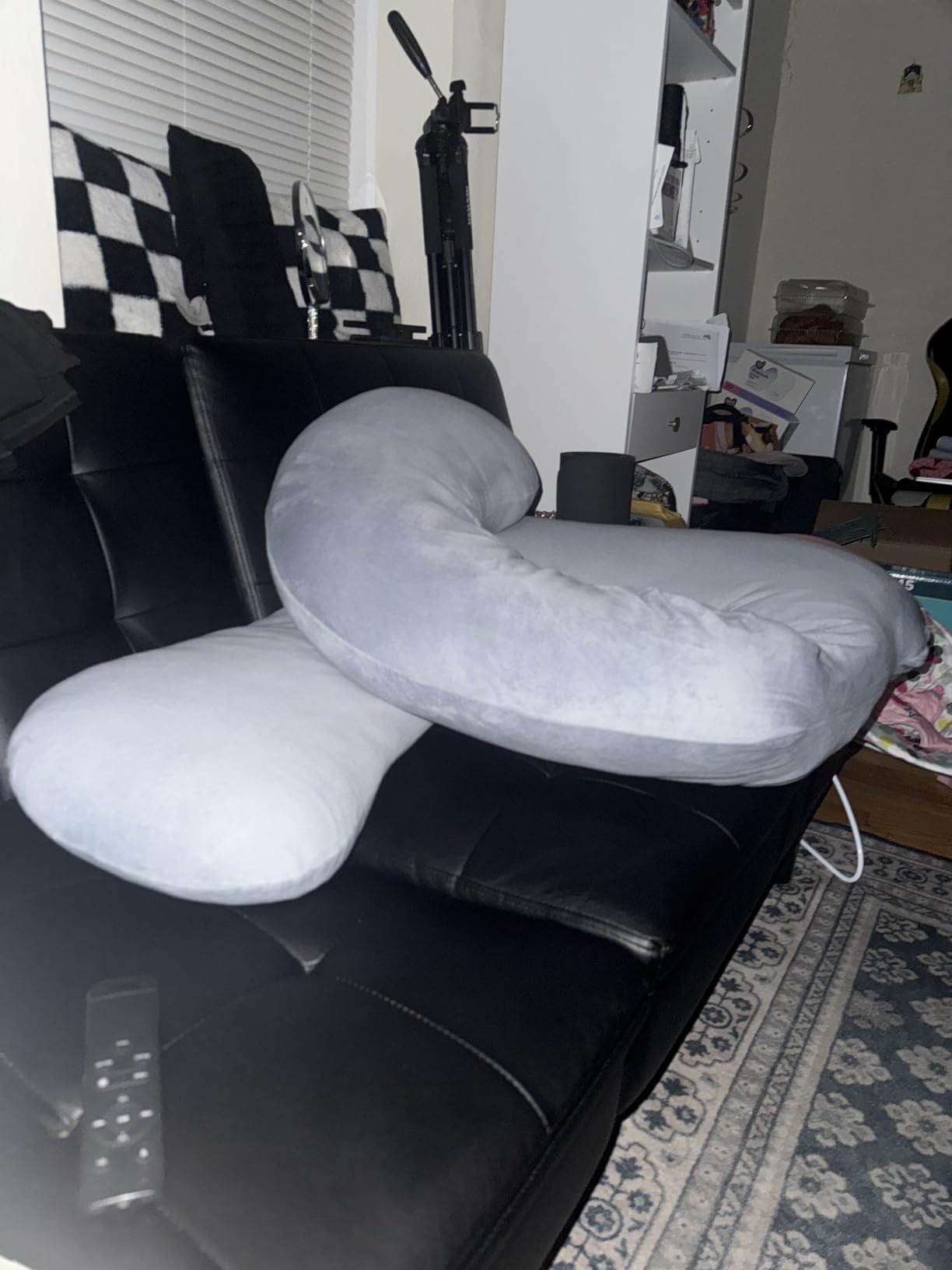 MOON PARK Pregnancy Pillows for Sleeping - 57 Inch U Shaped Full Body Maternity Pillow with Removable Cover - Support for Back, Legs, Belly, Hips - Pregnancy Pillow for Women - Grey customer photo 2
