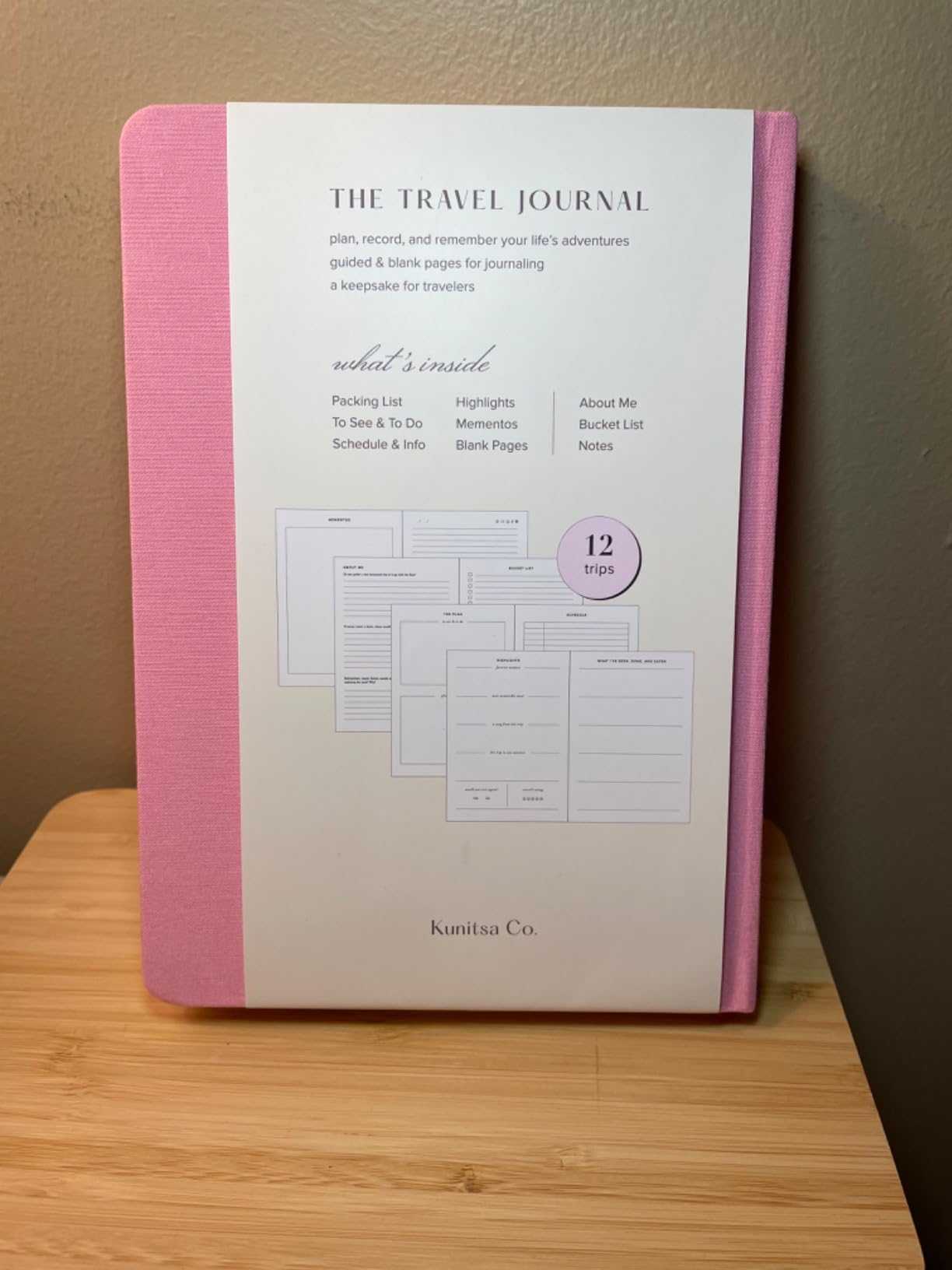 Kunitsa Co. Travel Journal - Guided Notebook for Travelers to Plan & Reflect on Vacations & Trips. Keepsake Travel Gift, Basil Green customer photo 2