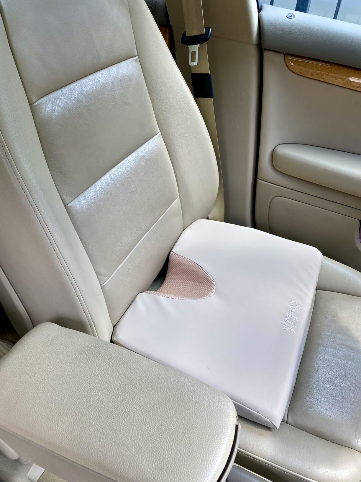 ComfiLife Car Seat Cushion-Premium Wedge 100% Polyurethane Foam Car Cushions for Driving-Auto Seat Cushion-Back & Sciatica Pain Relief for Long Drives-Comfort for Car Driver,Office, Truck Seat (Black) customer photo 1