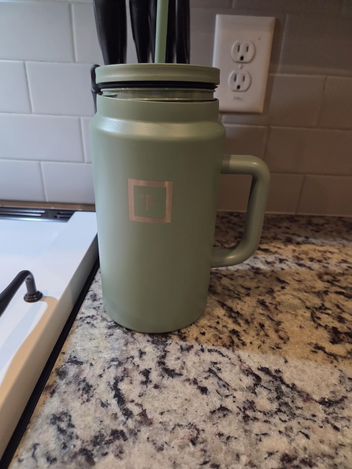 IRON °FLASK Co-Pilot Insulated Mug w/Straw & Flip Cap Lids - Cup Holder Bottle for Hot, Cold Drink - Leak-Proof - Water, Coffee Portable Travel Mug - Aurora, 32 Oz customer photo 2