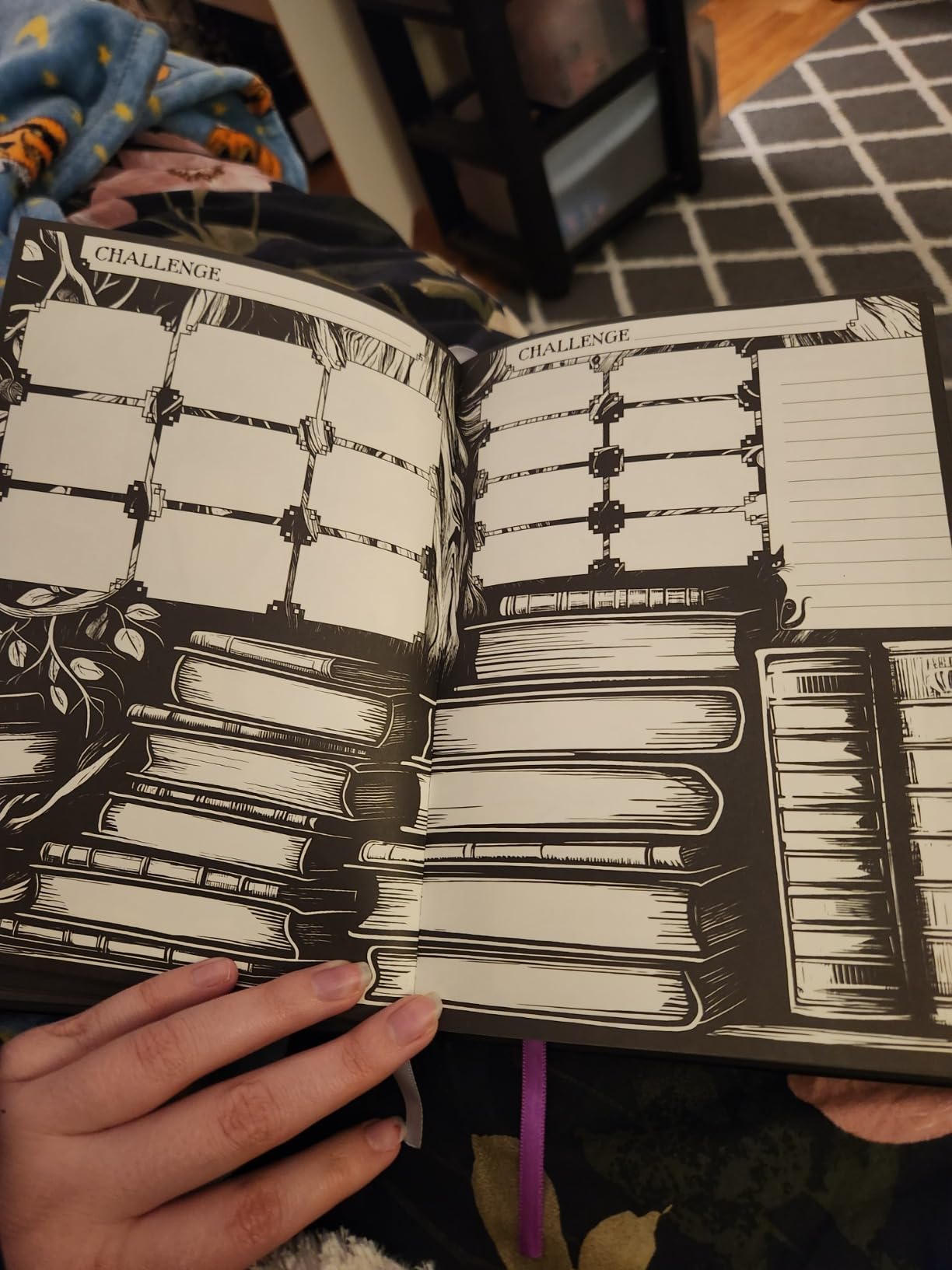 Conquest Journals Waiting for the Night Readers Journal, Gothic Inspired, Journaling for Reading, 150 Pages, 6'' x 8.5'', Lay-Flat Binding, 2 Ribbon Bookmarks & 1 Bookish Sticker Sheet, Gothcore Merch customer photo 1