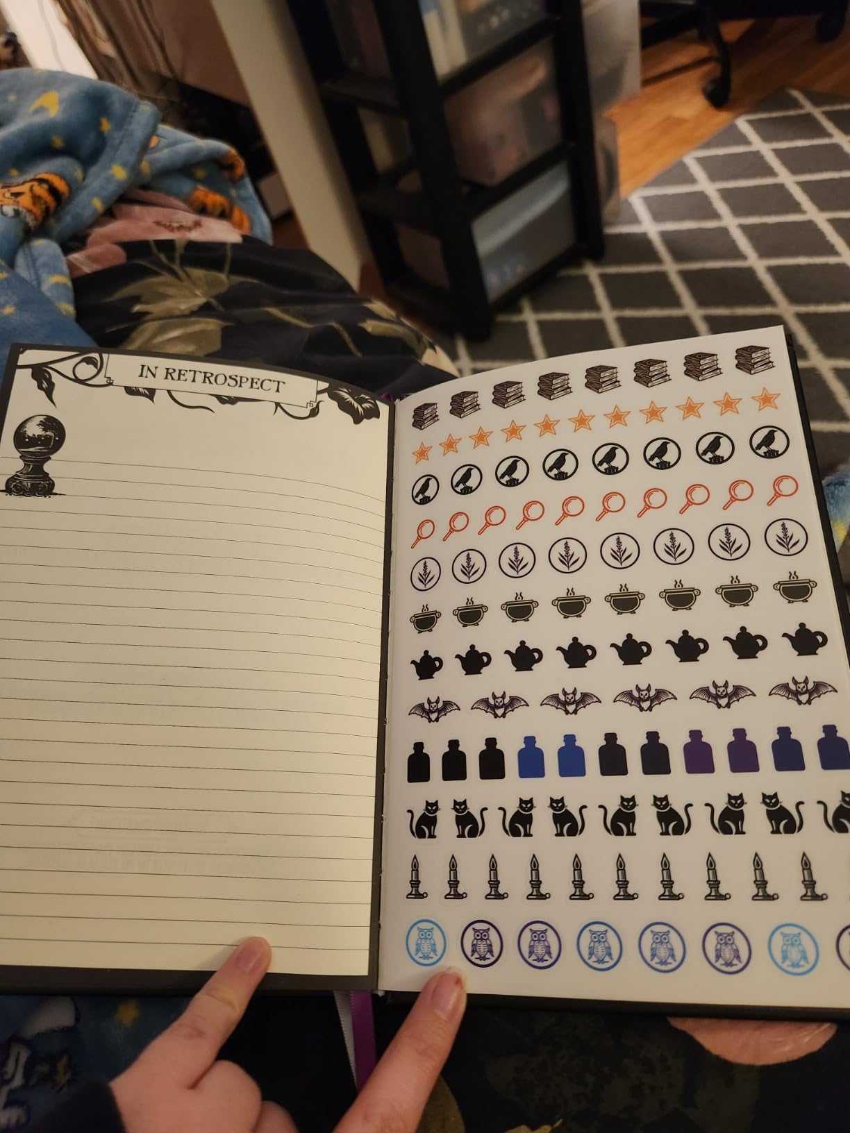 Conquest Journals Waiting for the Night Readers Journal, Gothic Inspired, Journaling for Reading, 150 Pages, 6'' x 8.5'', Lay-Flat Binding, 2 Ribbon Bookmarks & 1 Bookish Sticker Sheet, Gothcore Merch customer photo 2