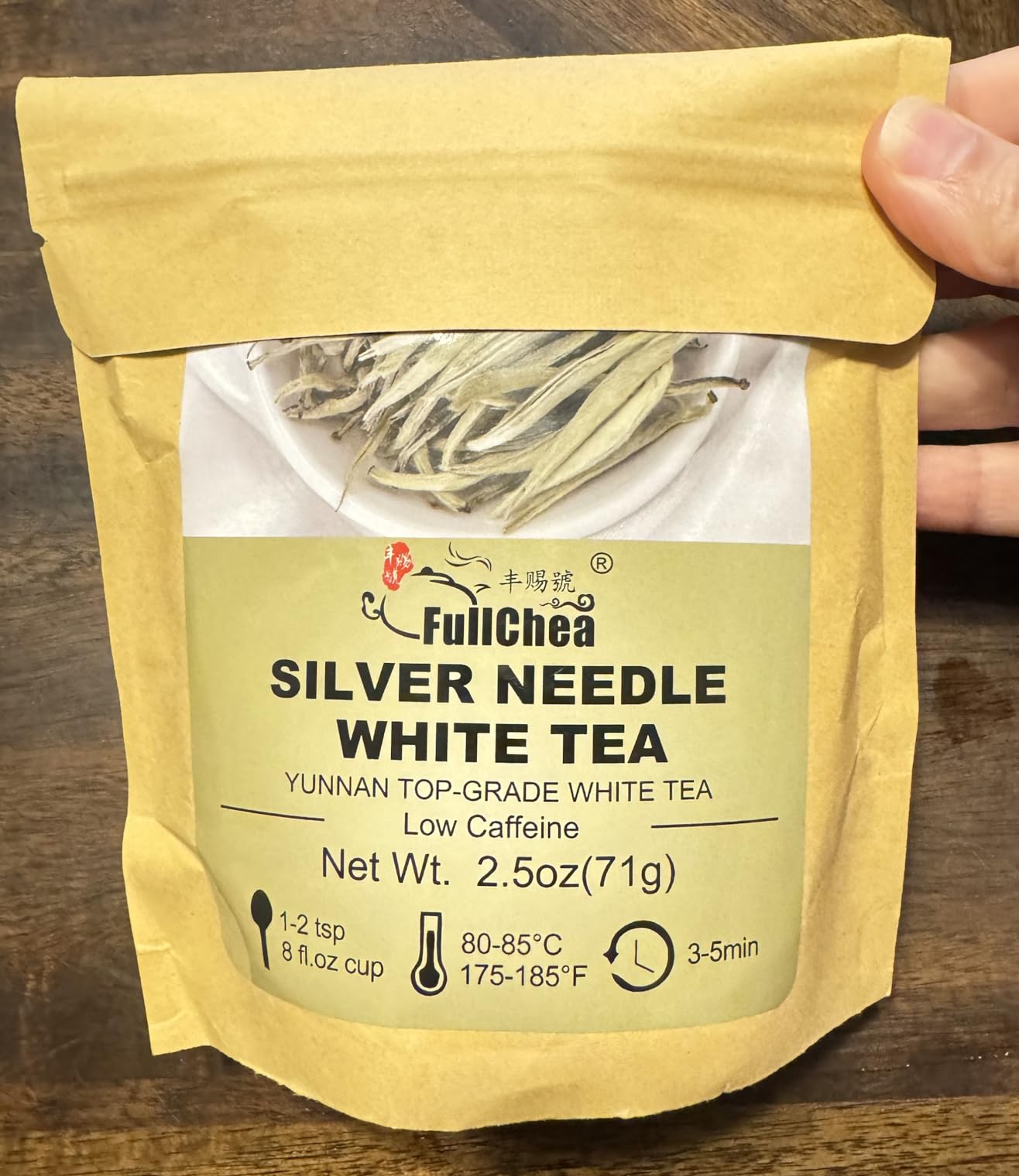 FullChea - White Tea Loose Leaf - Yunnan Silver Needle White Tea - Low Caffeine - Bai Hao Yin Zhen - Refreshing Woody Aroma - 2.5oz/71g customer photo 2