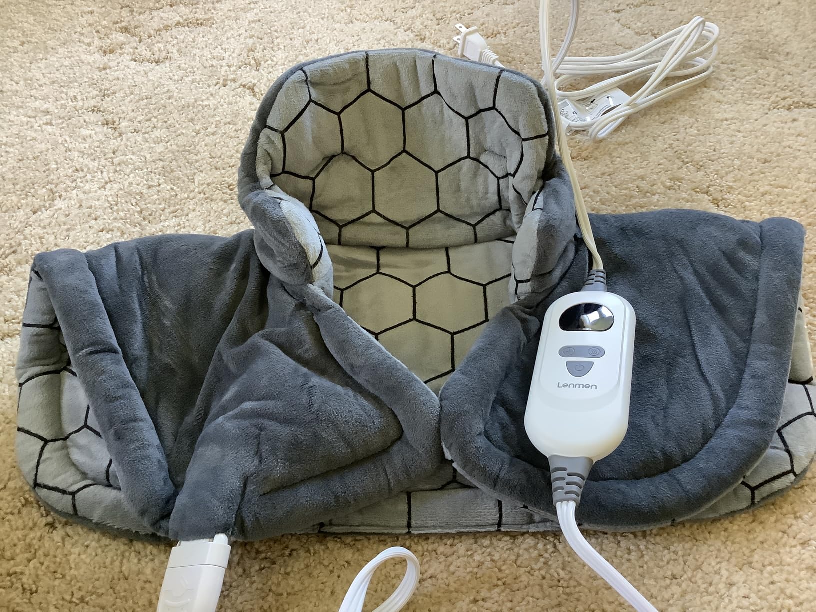Graphene-Infused Heating Pad 3X Deeper Pain Relief, Weighted Instant Heating Pads for Neck and Shoulders, Heated Wrap w/ 6 Heat Options 4 Auto-Off Timer, Gifts for Mom Women Christmas Birthday customer photo 2