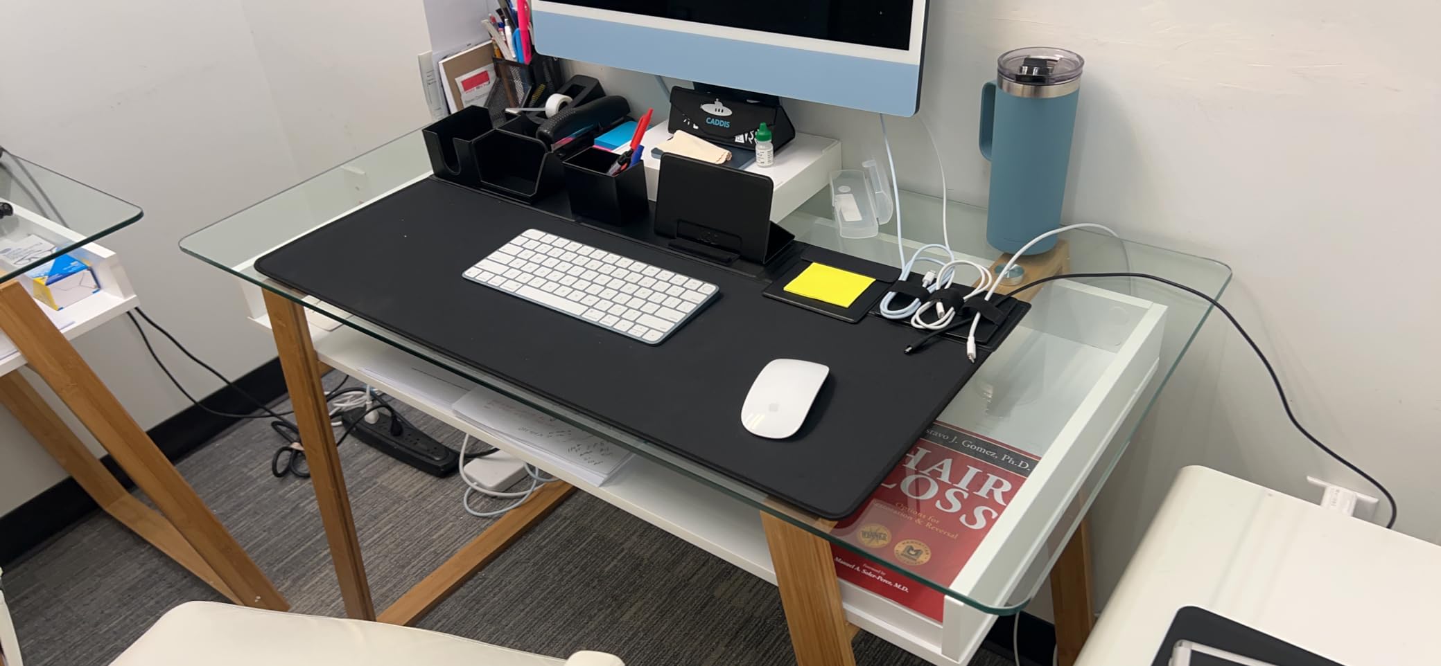 KDD Desk Pad Mat Set, 6 in 1 Mouse Mat with Magnetic Desktop Storage Accessories DIY Feature for Phone and Tablet Stand/Cup Holder/Pen Card Holder/Cable Management for Home Office Accessories customer photo 1
