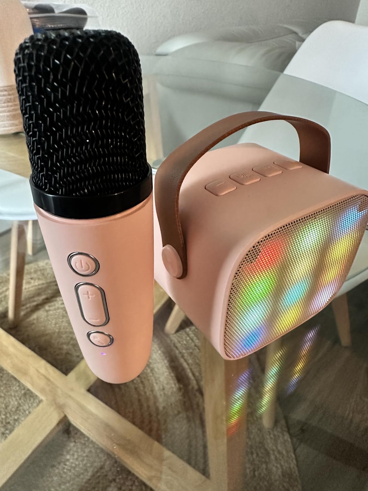 YLL Karaoke Machine for Kids, Portable Mini Speaker with 2 Wireless Microphones, TOP Kids Gifts for Girls Ages 3, 4, 5, 6, 7, 8, 9, 10+ Years Old, 4-12th Birthday Singing Present Toy Party (Purple) customer photo 1