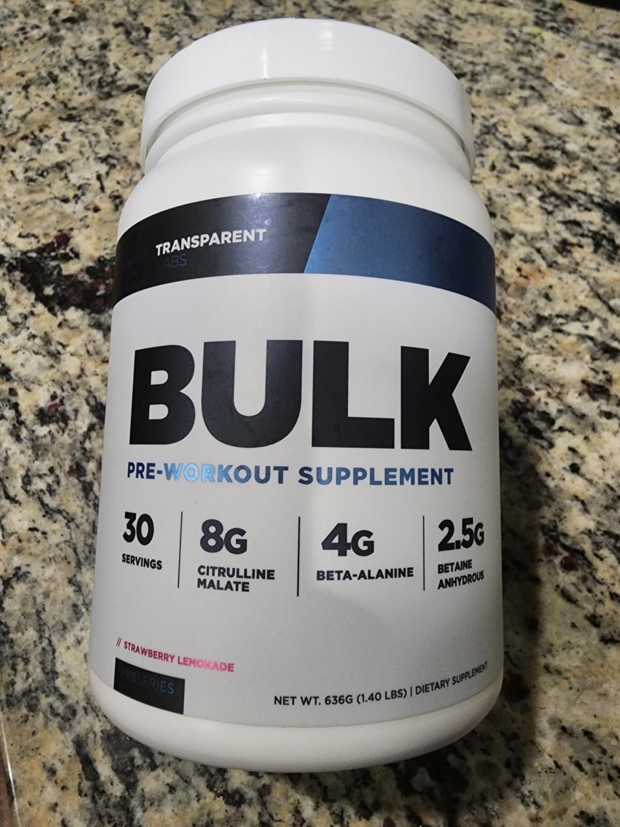 Transparent Labs Bulk Pre Workout Powder - Naturally Sweetened Preworkout for Men & Women, Pre Work Out for Muscle Building & Strength w/Beta Alanine & BetaPure - 30 Servings, Strawberry Lemonade customer photo 2