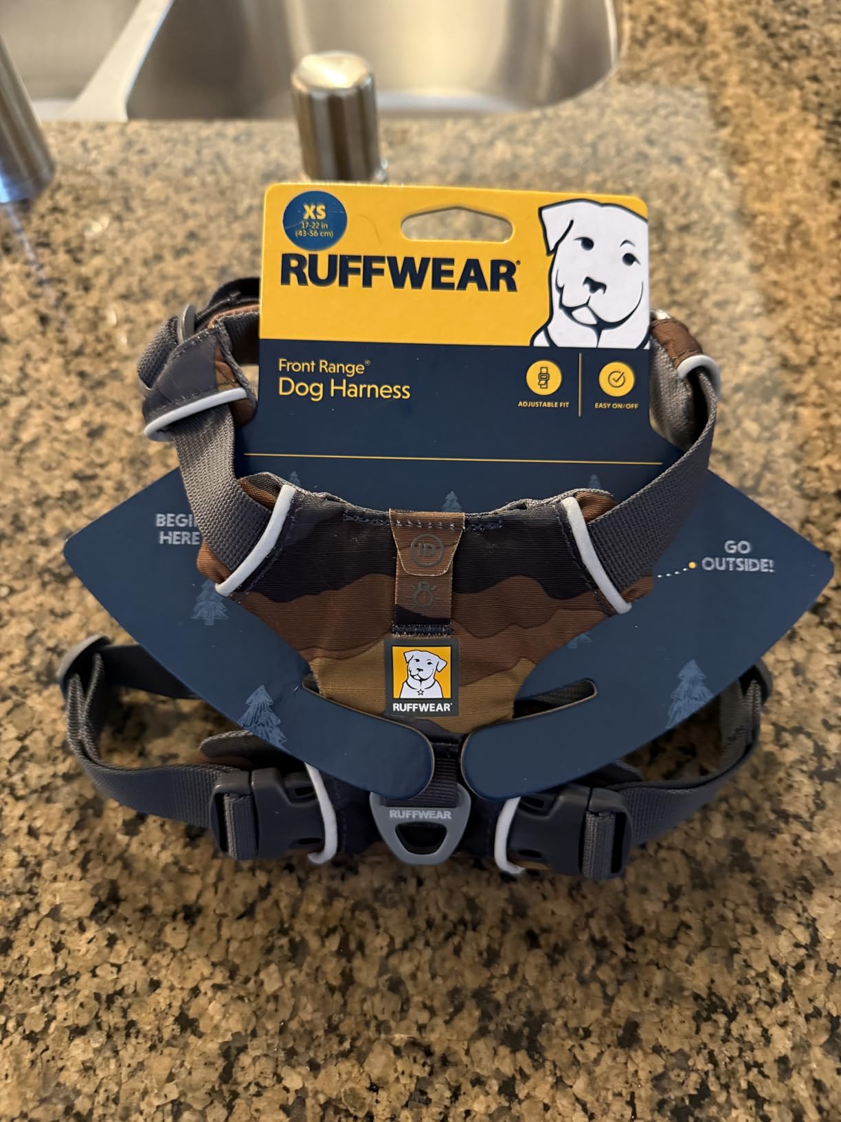 Ruffwear Front Range Dog Harness, Reflective Soft Padded Harness with Dual Leash Clips, Adjustable and Lightweight Fit for Training or Walking for All Dogs, Moonlight Mountains, Large/X-Large customer photo 1