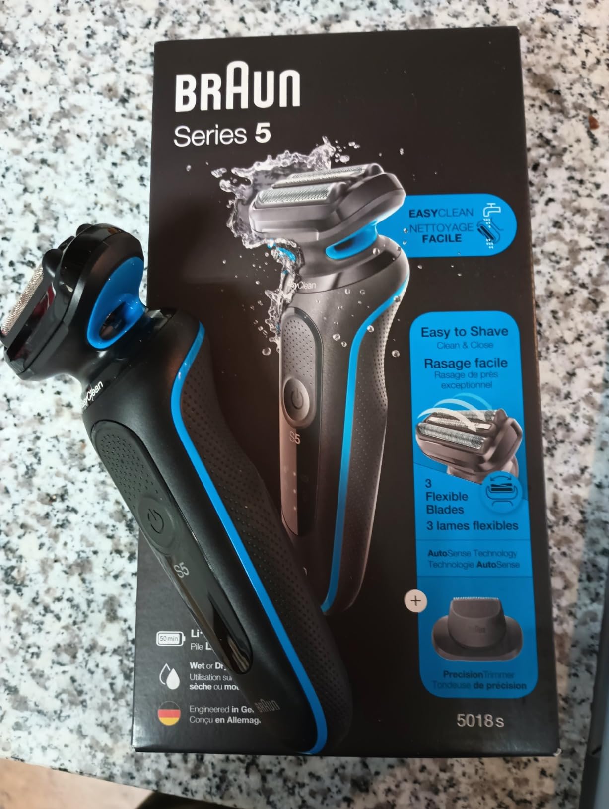 Electric Shaver for Men, Series 5 5118s, Waterproof, Wet & Dry Shave, Turbo Shaving Mode, Foil Shaver with Precision Trimmer, Battery Powered, 50 Minute Battery Runtime customer photo 2