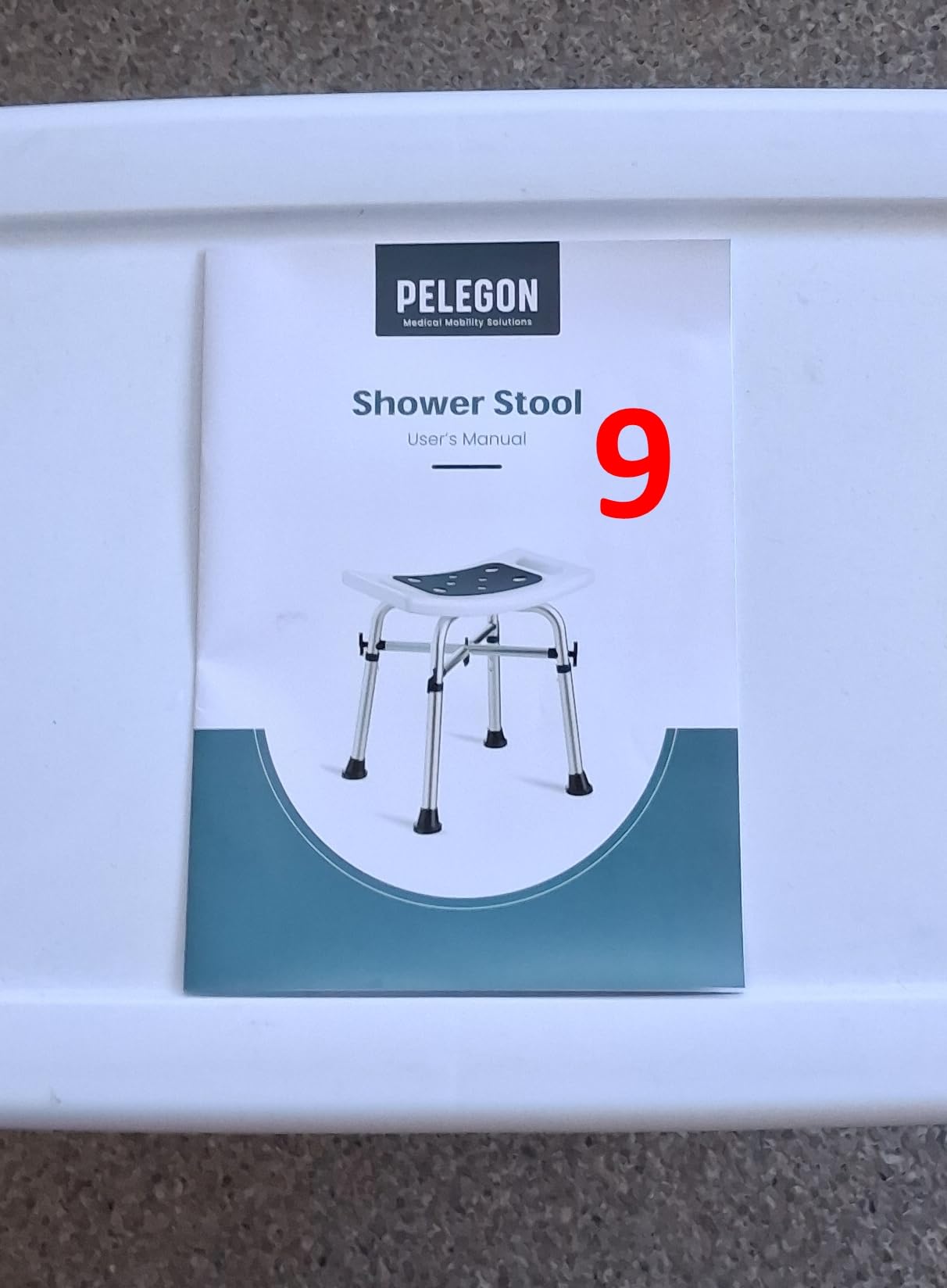 PELEGON Shower Chair for Inside Shower (350 lb) - Adjustable Height, Padded Seat, Shower Chair for Elderly and Disabled - Shower Chair for Adults, Tub Chairs for Bathtubs - Dark Blue customer photo 1