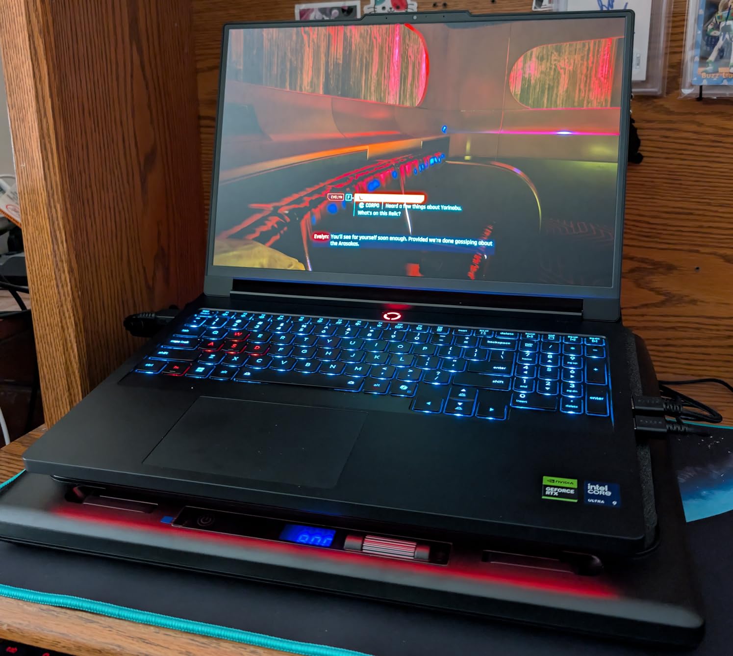 Gaming Laptop Cooler, V12 Laptop Cooling Pad Stand with 5.5inch Fan, Fast Cooling Computer Laptop 15.6-21in, Adjustable Speed, Touch Control, 3-Port USB A, A Mouse Pad Included customer photo 1