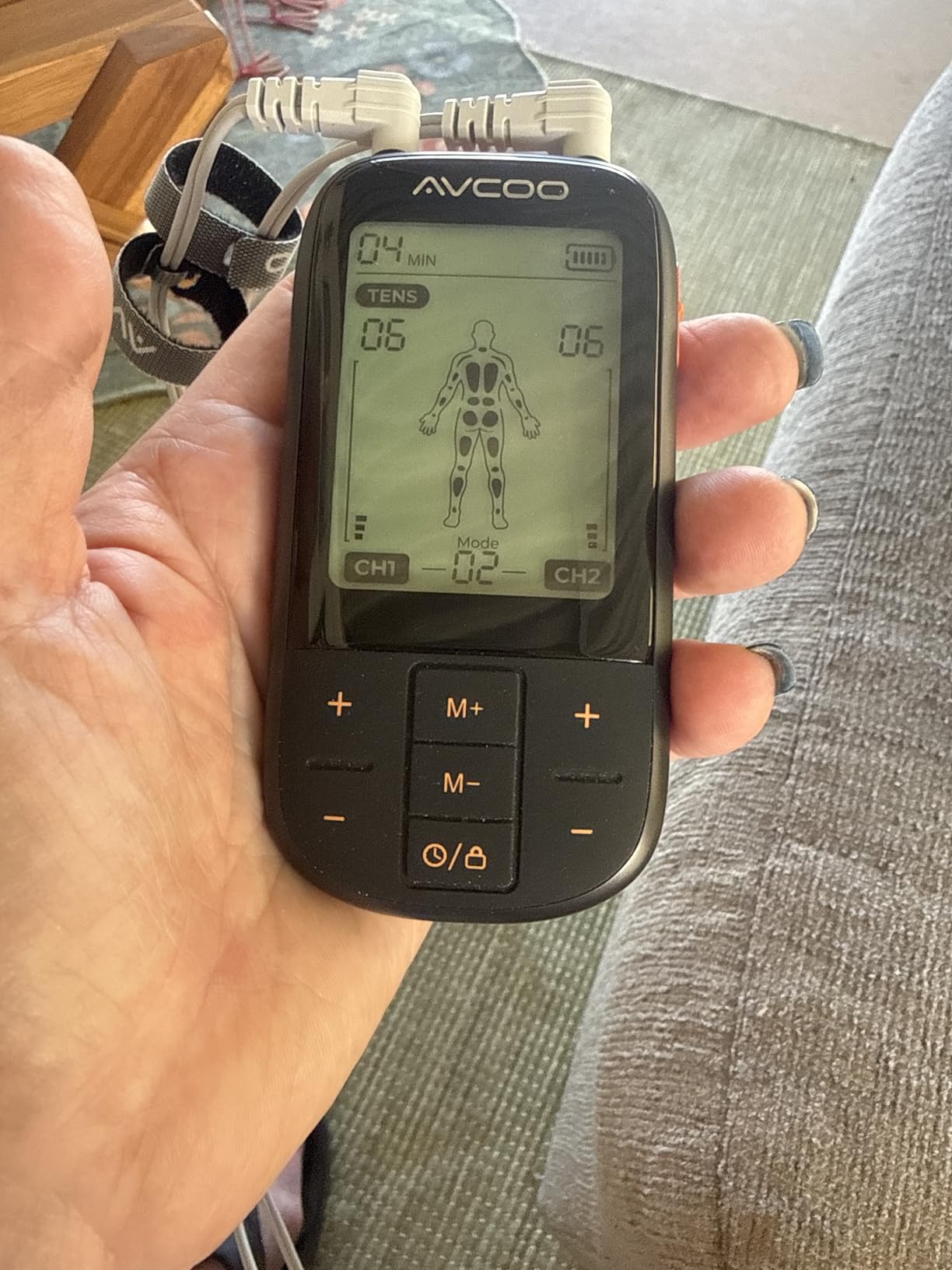AVCOO 3-in-1 TENS Unit Muscle Stimulator with 30 Modes, 40 Intensities TENS Machine for Gradual Back Pain Relief Therapy, Rechargeable EMS Unit Massager with 12 TENS Electrode Pads, a Storage Bag customer photo 1