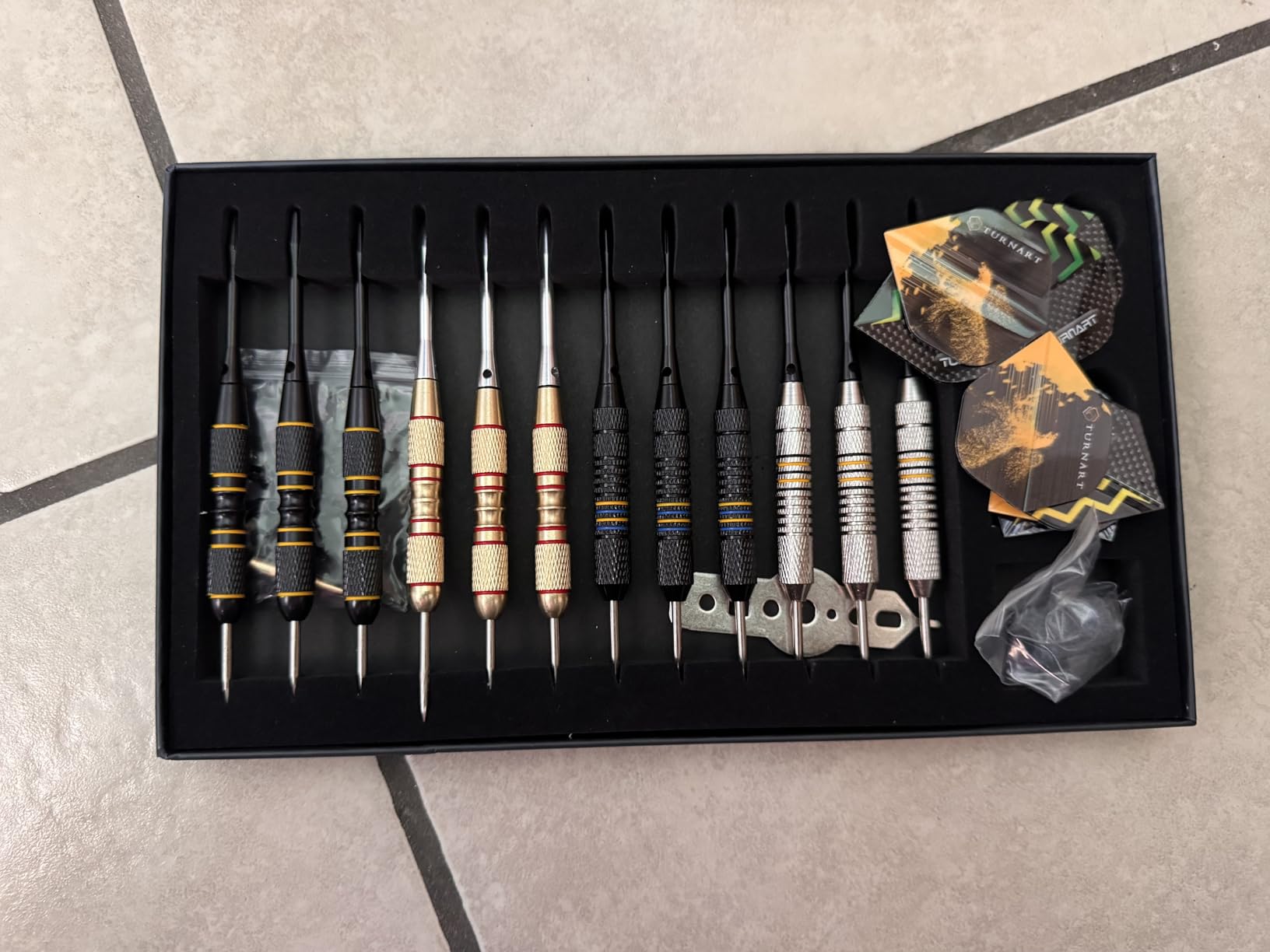 Turnart Darts Metal Tip Set - Steel Tip Darts Professional Metal Darts 12 pcs 22/24 Grams with Stylish Case customer photo 1