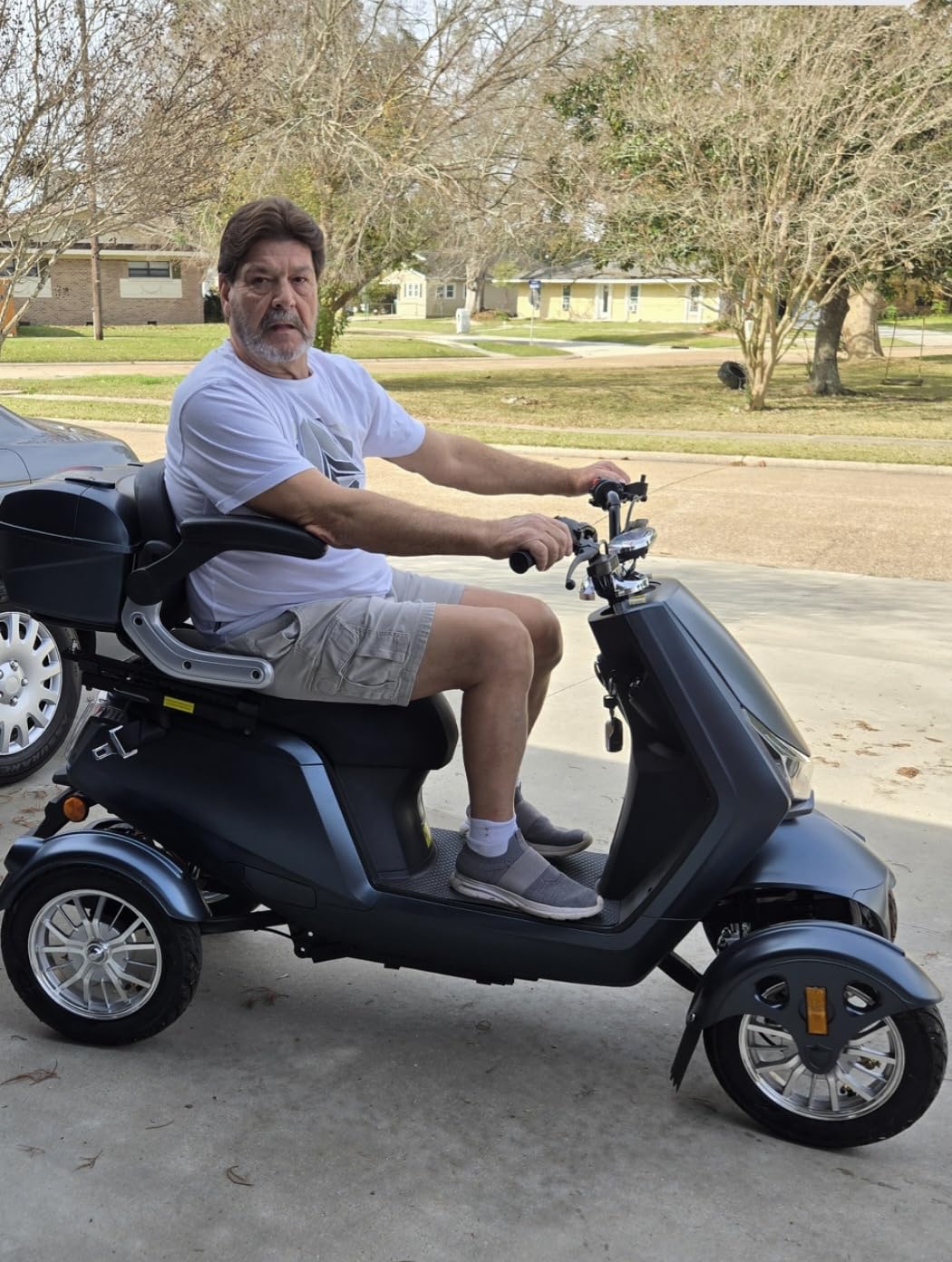 1000W 15 MPH Heavy Duty 4 Wheel Mobility Scooter 500lbs Loadweight, 3 Speed Control Mobility Scooters with 31 Mile Long Range Battery for Seniors & Adults Travel, 20 Degree Max Climbing, Remote Key, Silver customer photo 1