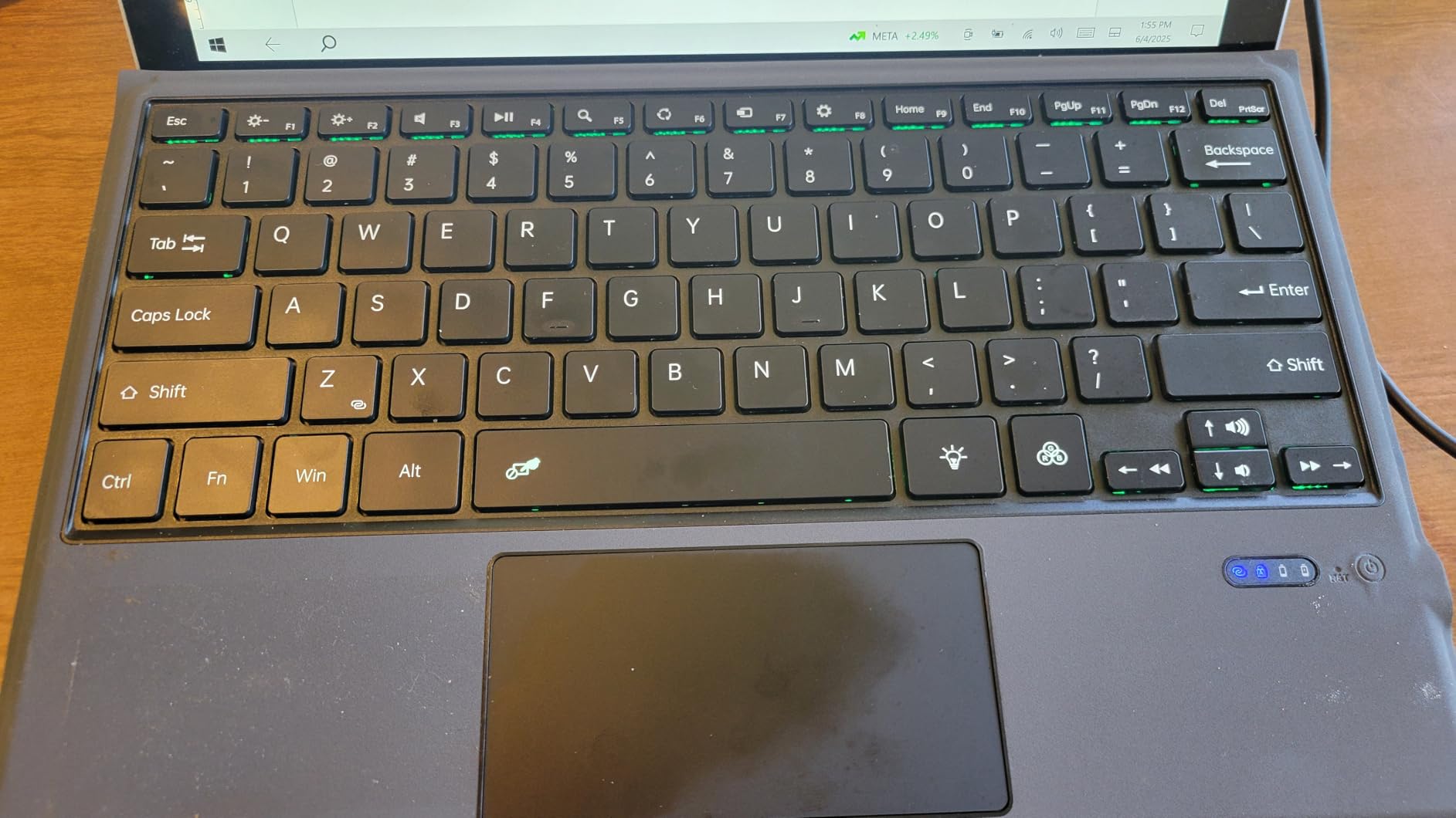 Wireless Keyboard Type Cover Trackpad Mouse Replacement for Microsoft Surface Pro 7 Pro 6 Pro 5 Pro 4 Pro 3 Bluetooth 7-Color LED Backlit Ultra-Slim Rechargeable Battery Multi-Touch customer photo 1