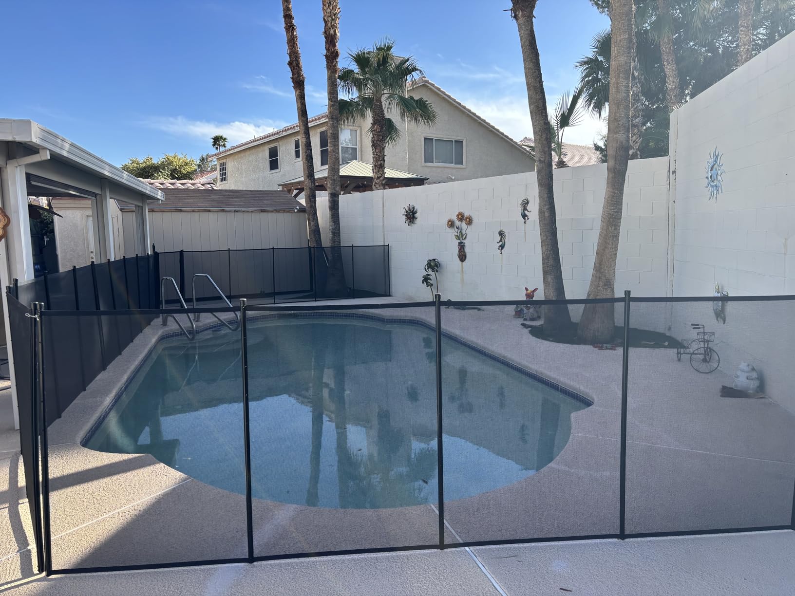Removable Mesh Pool Fence - Black 15 Foot by 4 Foot Fence Panels, Pre-Assembled DIY Safety Fence with 1/2