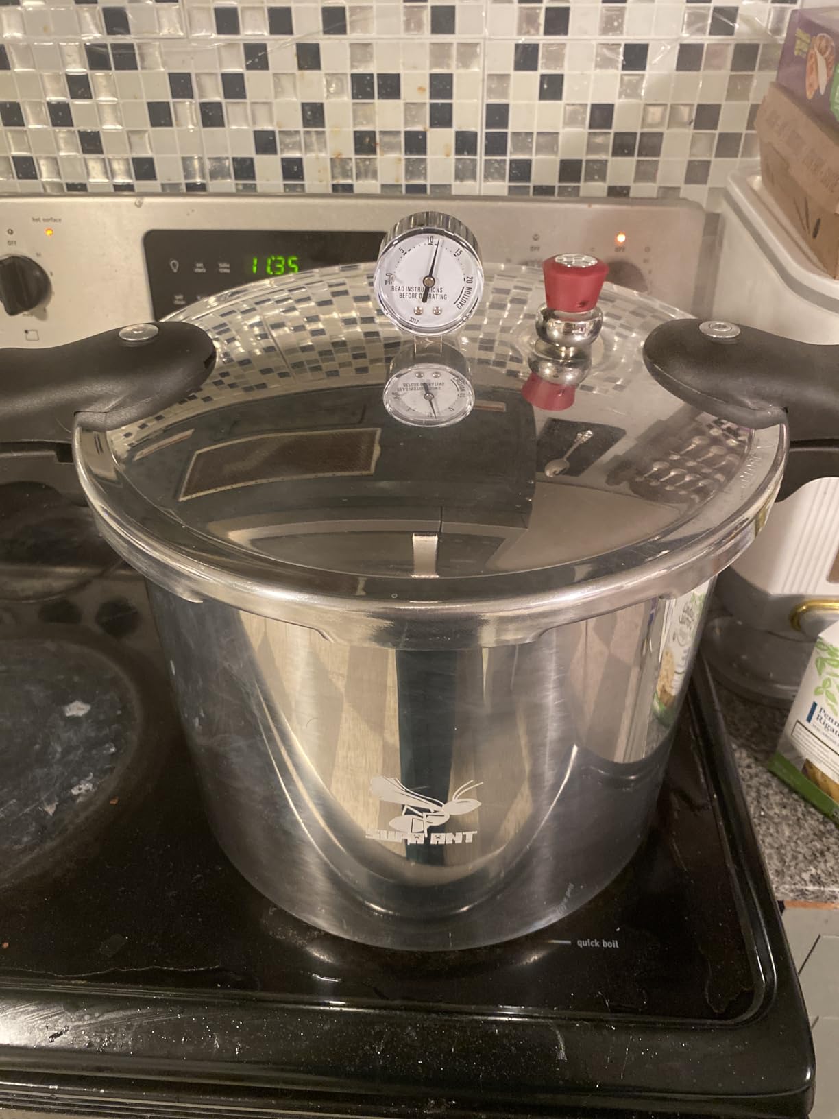 Supa Ant Pressure Canner 23 Qt with Canning Supplies Starter Kit - Canning Pressure Cooker with Gauge - Water Bath Canner Pot with Rack and Lid - Jar Lifter, XL Ladle, Jar Tongs, and Bubble Popper customer photo 1
