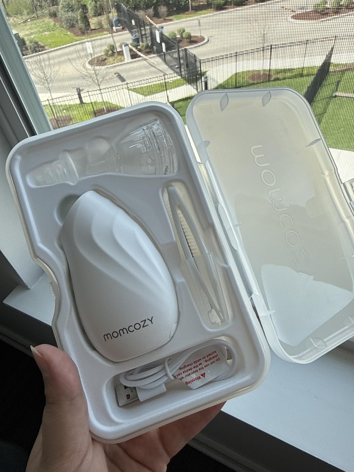 Momcozy Baby Nasal Aspirator, 3 Suction Levels Electric Nasal Aspirator for Baby, Portable Baby Nose Aspirator with Light Soothing and Music customer photo 1
