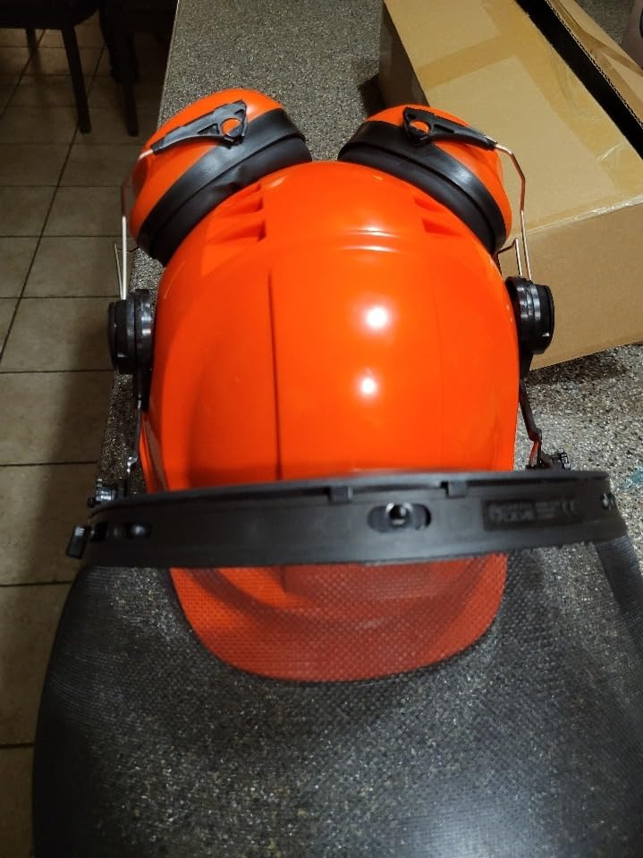 UM ULTRAMAXX 6-in-1 Chainsaw Helmet with Mesh Face Shield and Hearing Protection Ear Muffs, Forestry Safety Hard Hat Kits, ANSI Z89.1 Approved Certified Arborist Helmet, Orange customer photo 1