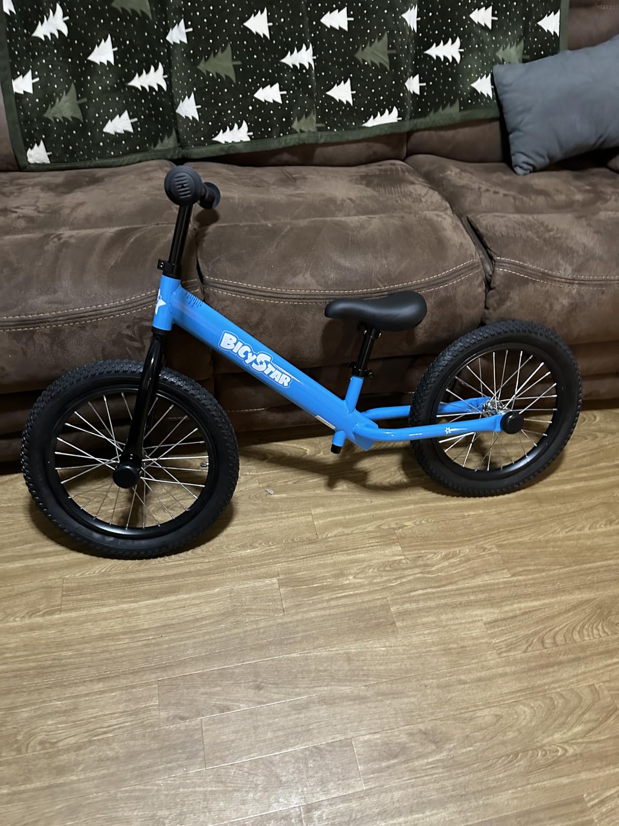 Bicystar 16 Inch Kids Balance Bike for 5-8 Year Old, No Pedals, Air Tires, Footrests, Adjustable Height for Big Boys, Girls customer photo 1