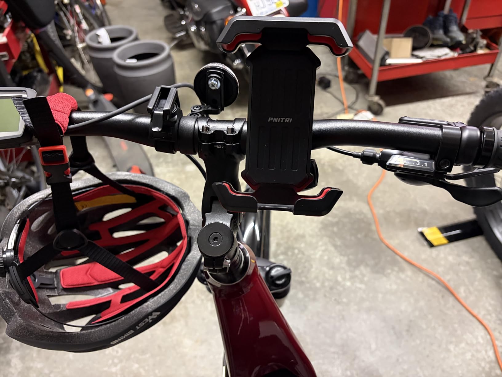 Pnitri 2025 New Upgraded Bike Phone Holder Handlebar - 1S Quick Install, Motorcycle Phone Mount, Bicycle Phone Holder fit Large Phone Case for iPhone Samsung, Dirt Scooter Mini Bike Accessories customer photo 1