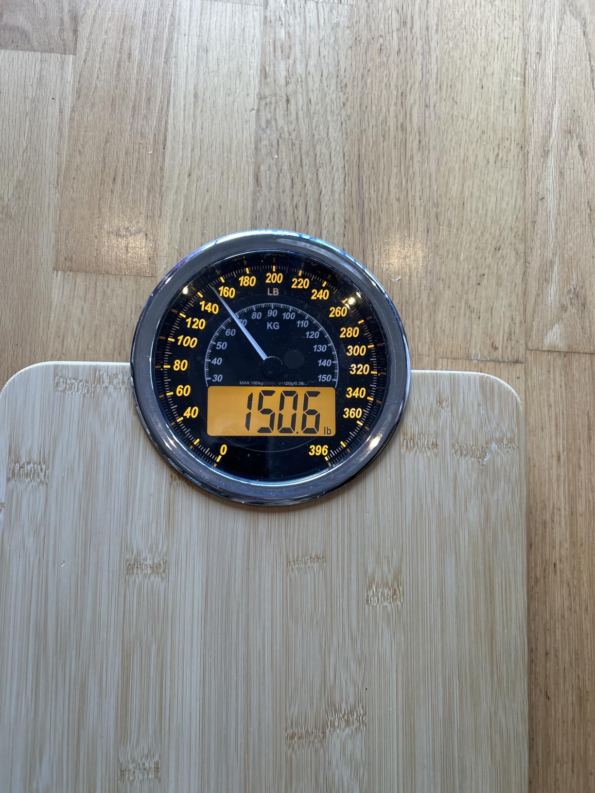 Adamson Hybrid 2-in-1 Analog & Digital Weighing Scale for Body Weight up to 400lbs - Thick Tempered Glass - Extra Large Display - Easy to Read Digital Bathroom Scale - New customer photo 1