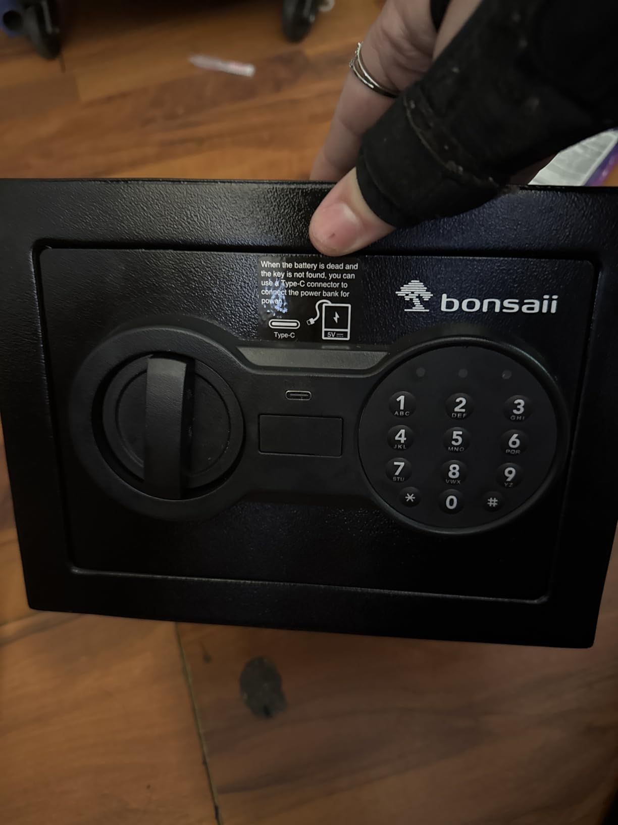 Bonsaii Safe Box with Electronic Keypad, Steel Security Lock Box with Key, 0.23 Cubic Feet, 9.06
