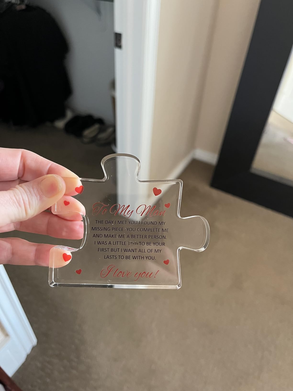 VELENTI Gifts for Mom - Cute Engraved Acrylic Block Puzzles Piece - Adorable Mom Gift from Son, Daughter - Fun Christmas, Mothers Day, Birthday Gift Idea for Mom - Fancy Decoration Piece for Home customer photo 1