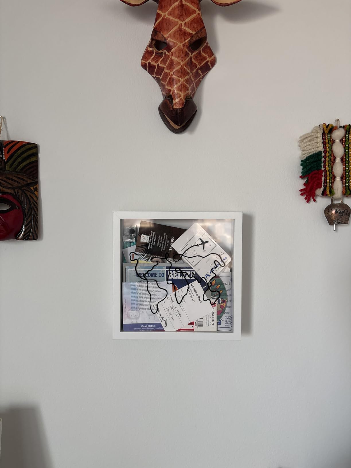 Travel Adventure Archive Shadow Box For Memories,8&12Inch Concert Travel Ticket Stub Memory Top Loading Shadow Keepsake Box With Slot On Top,life In a Shadow Box Travel Frame (White, 8x8) customer photo 1