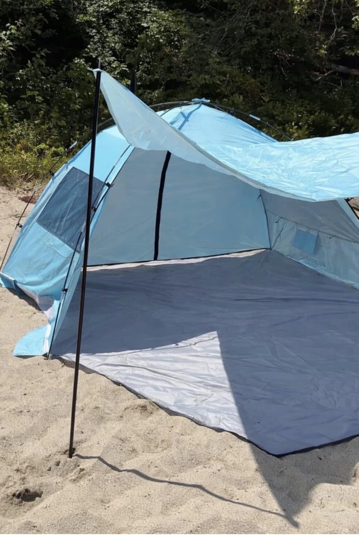 Elegear CumbreX Beach Tent Sun Shelter with Canopy, 4-5 Person Pop Up Beach Tent, Easy Setup UPF 50+ UV Protection Portable Lightweight Double Silver Coating Beach Cabana Sun Shade Shelter - Sky Blue customer photo 1