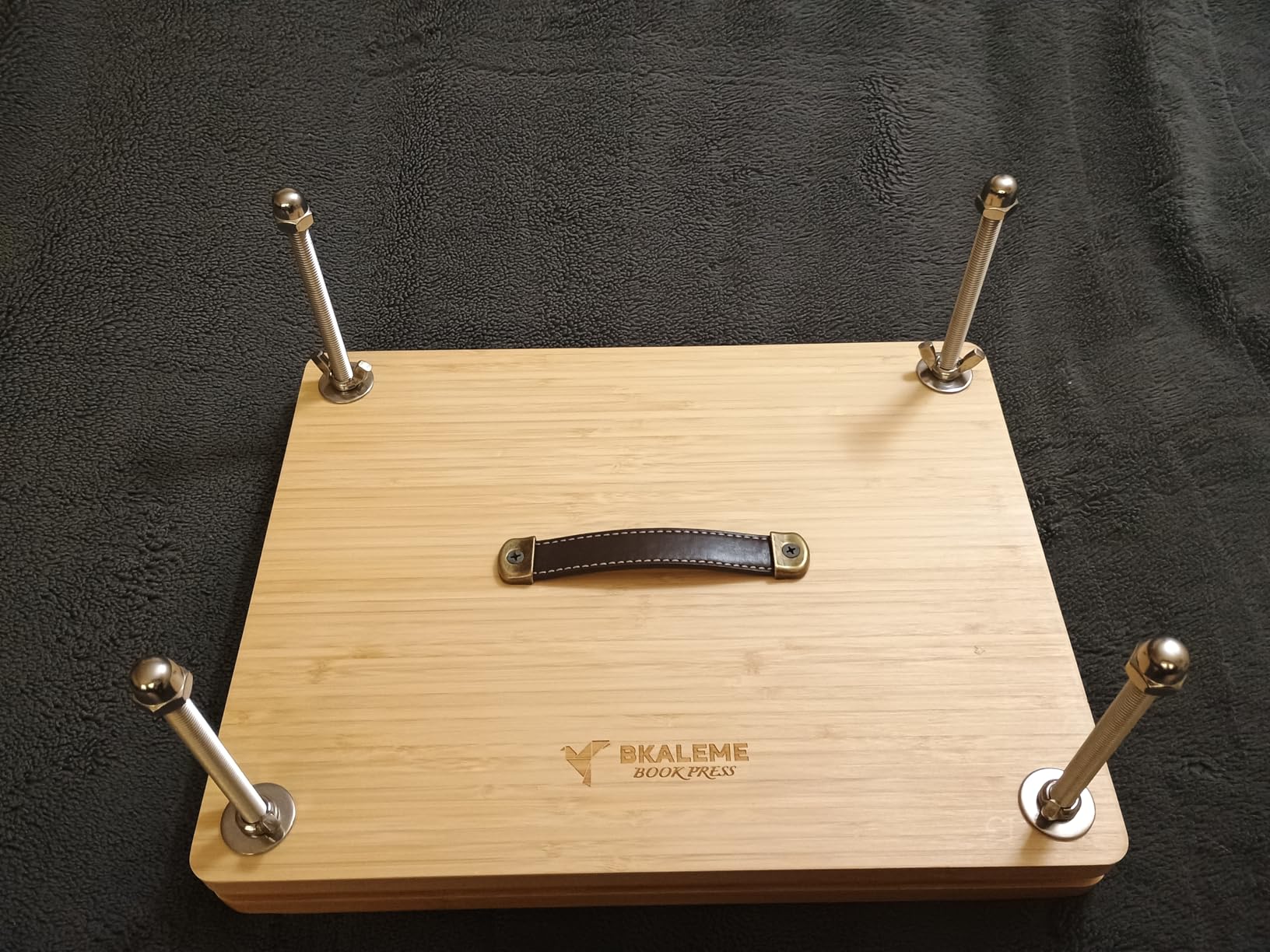 Book Press - 14.7x11.4 Large Size, Sustainable Wood Bookbinding Press, Portable Grip Handle & Anti-Slip Mat, Handmade Book Binding Tools for Craft Enthusiasts customer photo 1