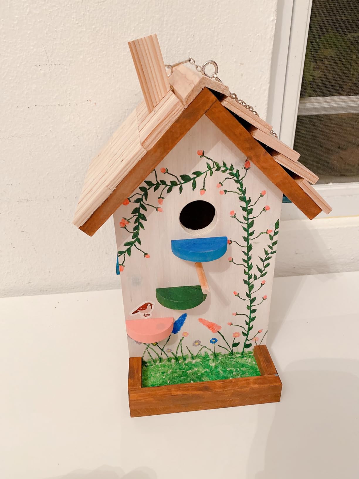 Butterfly House and Feeder for Outside, Wooden Butterfly House for Garden, Natural Butterfly Habitat with Butterfly Puddler on The Floor or Hanging on Tree Wall customer photo 2