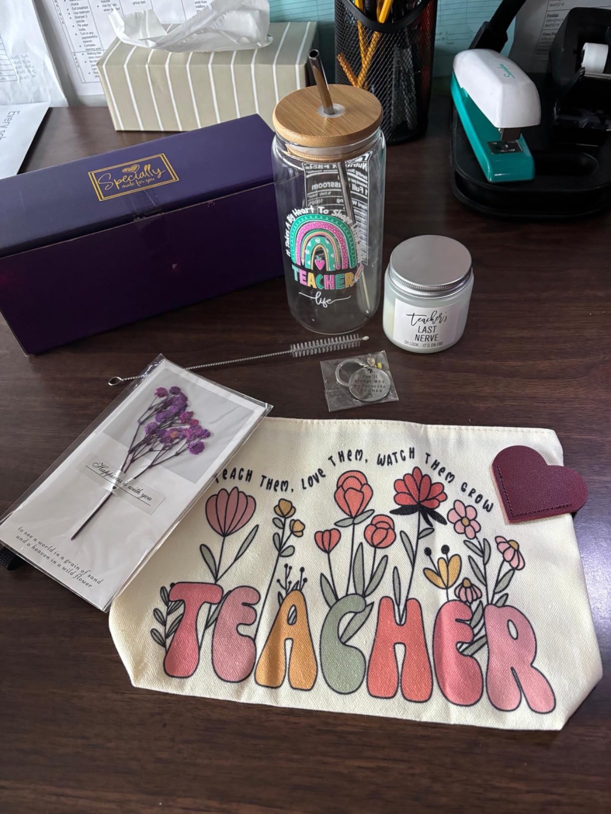 Teacher Appreciation Gifts for Women, End of Year Thank You Retirement Christmas Unique Gifts for Teachers Women Basket Set of 9 customer photo 1