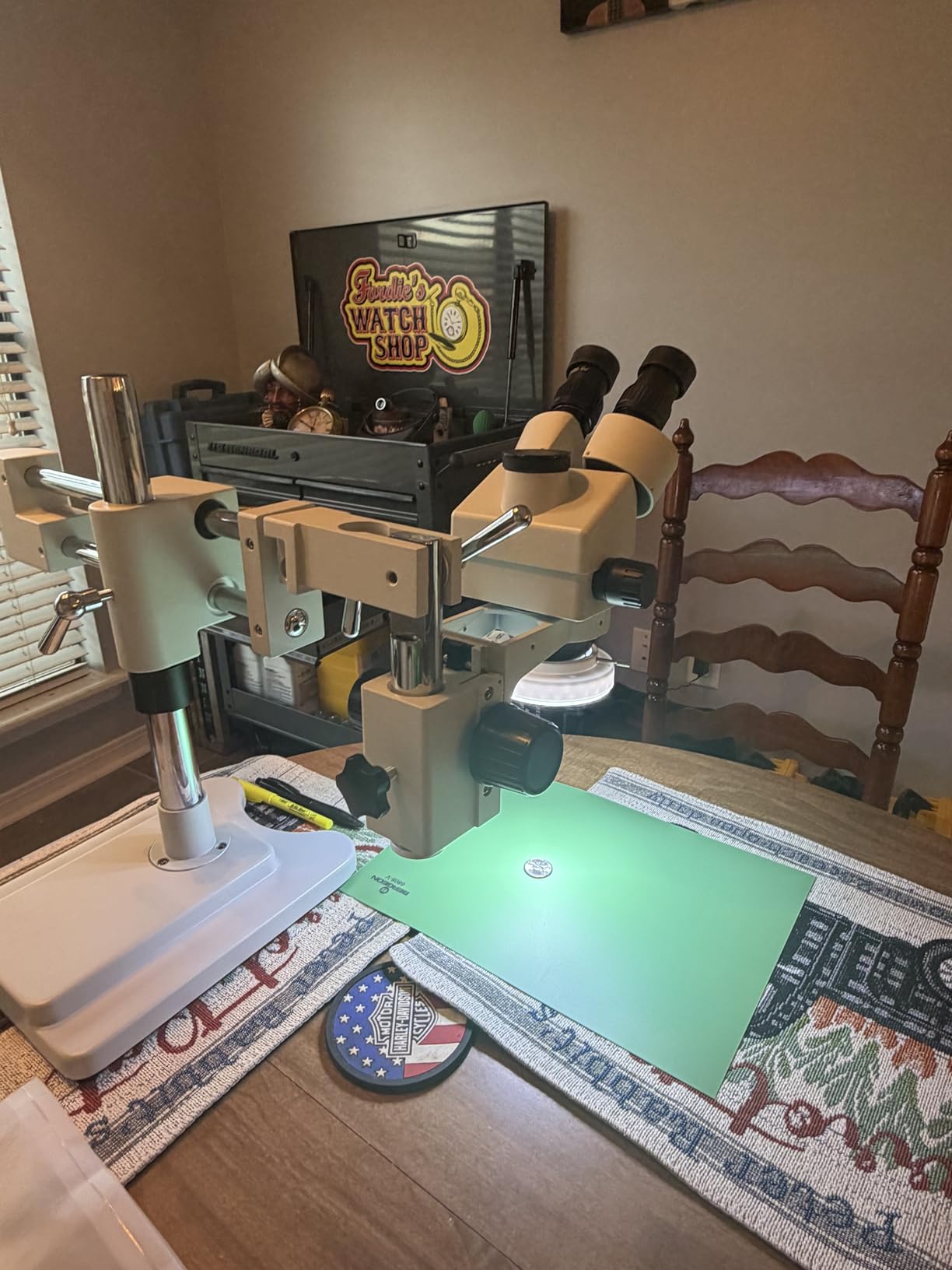 Professional Trinocular Stereo Zoom Microscope, 3.5X-90X Magnification with WF10X Eyepieces, Double-Arm Boom Stand, 56S LED Ring Light customer photo 1