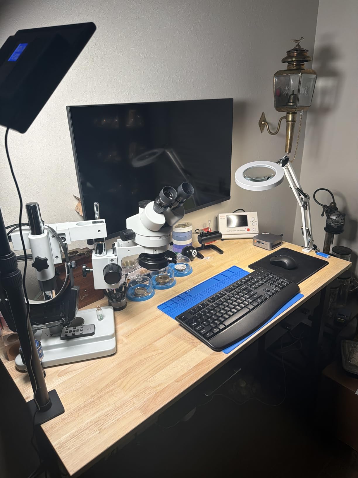 Professional Trinocular Stereo Zoom Microscope, 3.5X-90X Magnification with WF10X Eyepieces, Double-Arm Boom Stand, 56S LED Ring Light customer photo 2