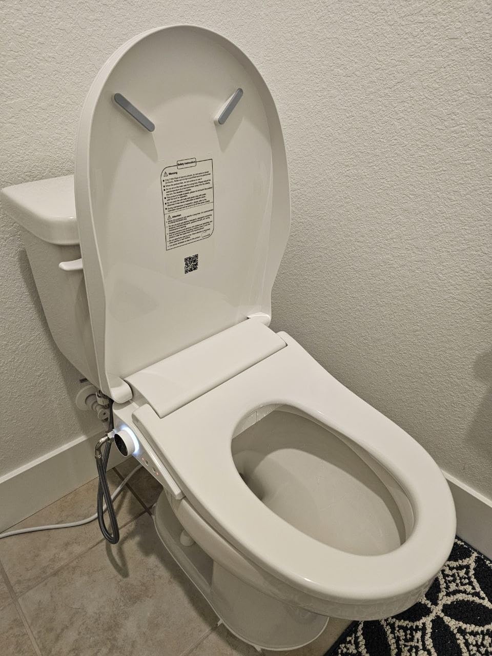 Electric Bidet Toilet Seat, Heated Toilet Seat Elongated with Instant Warm Water and Dryer, Feminine and Front Rear Wash, Wireless Remote, Self-Clean Nozzle, Slow Close Lid, Upgraded Silent ECO Child Mode customer photo 1