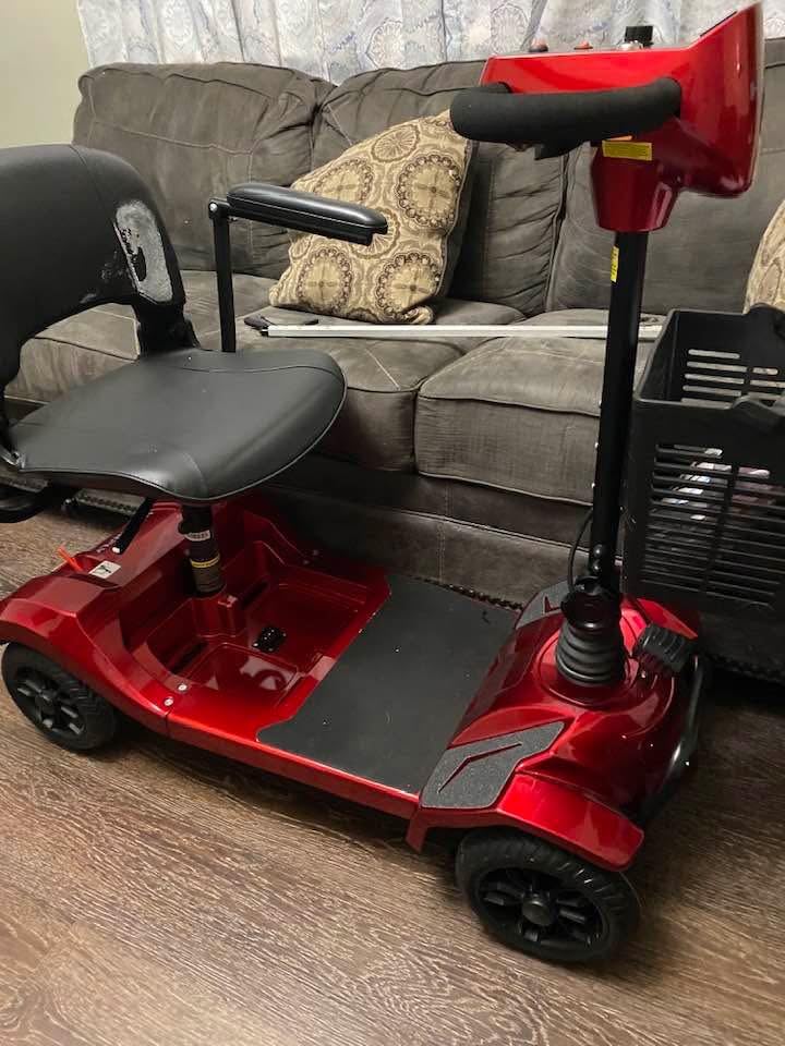 Hoverfly T4 Mobility Scooter for Seniors, Max 12.4-Mile Range & 3.7 mph, 3-Position Seat & Anti-slip Rear Wheel, Removed Battery&Quick Fold Design, Solid 9