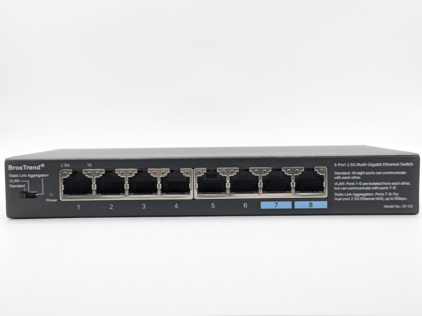 BrosTrend 2.5Gb Switch Unmanaged 8 Port Ethernet Switch - Supports Static Link Aggregation & VLAN, Fanless customer photo 2