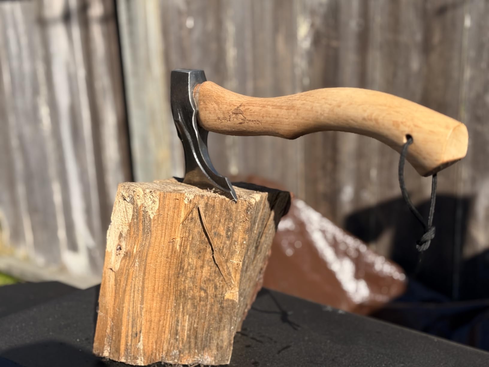 Purple Dragon Camping Hatchet 14.7 Inch Hand Forged Splitting Axe - Outdoor Wood Splitting Chopping & Carving Tool with Leather Sheath customer photo 1