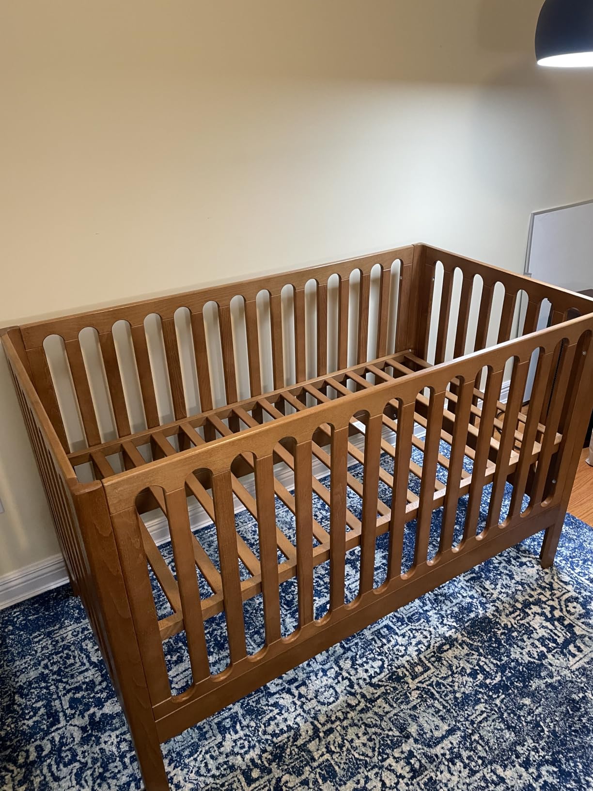 Newton Baby Galileo Standard Crib, Solid Beech Wood in Chestnut Color, 3-in-1 Convertible Crib with Toddler Bed Conversion Kit, Baby-Safe Finish customer photo 1
