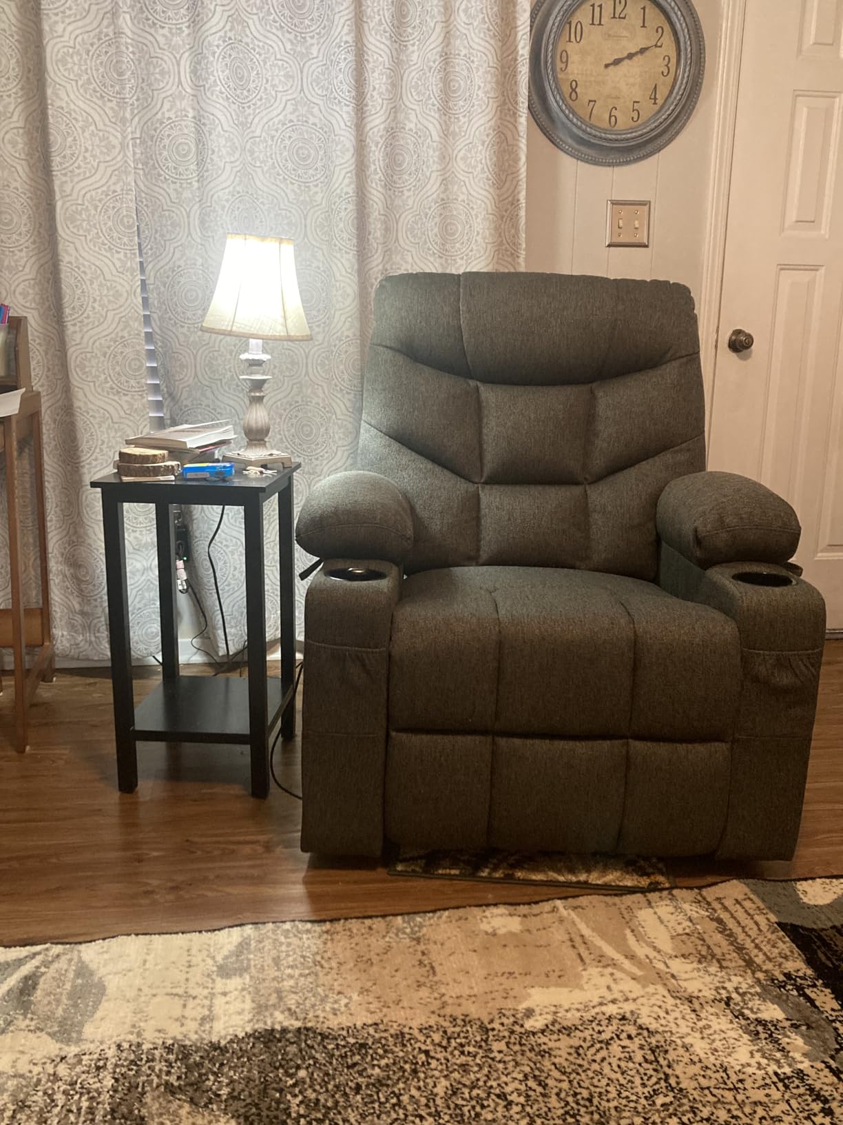 MCombo Oversized Power Lift Recliner Chair with Extended Footrest, Extra Wide for Big and Tall Elderly People, Fabric R7289 (Dark Gray, Medium-Oversize) customer photo 2