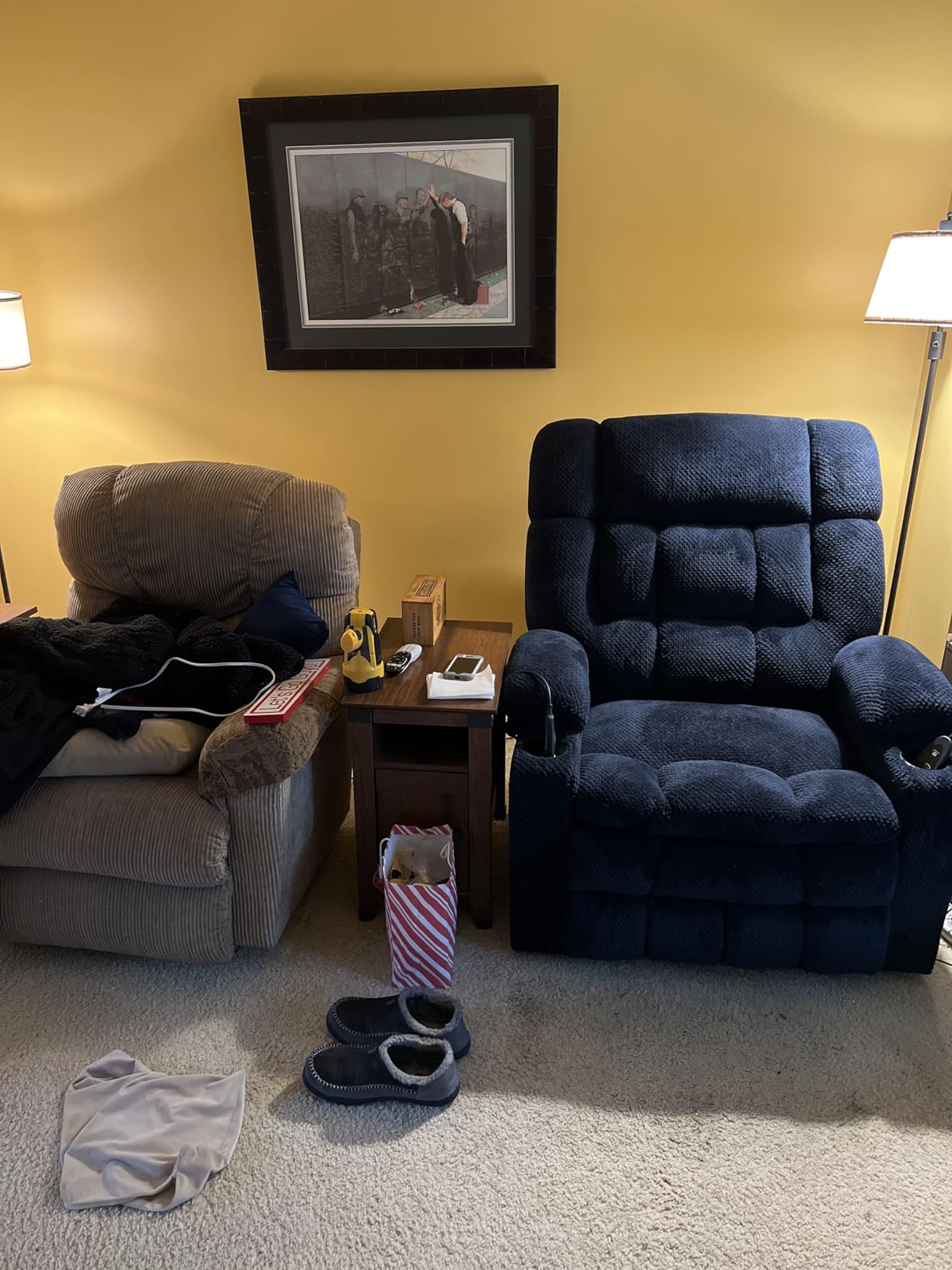 MCombo Oversized Power Lift Recliner Chair for Elderly, Dual Motor Lift Chair with Heat and Massage, Lay Flat Lift Chair for Big and Tall, Cup Holders, Fabric R7891 (Oversize, Dark Gray) customer photo 1