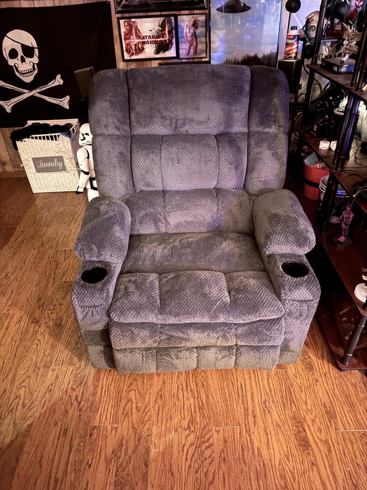 MCombo Oversized Power Lift Recliner Chair for Elderly, Dual Motor Lift Chair with Heat and Massage, Lay Flat Lift Chair for Big and Tall, Cup Holders, Fabric R7891 (Oversize, Dark Gray) customer photo 2